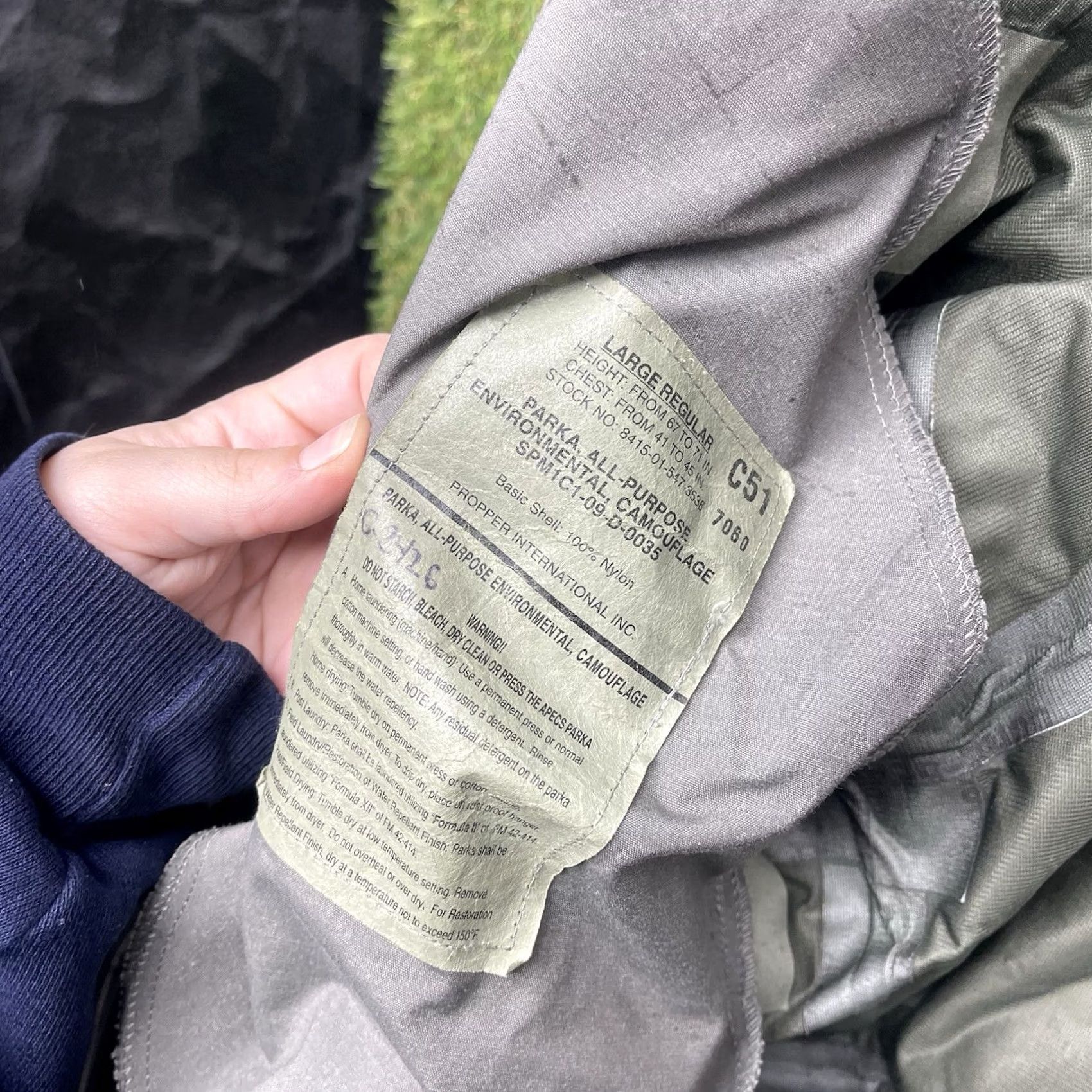 Propper PROPPER US Air Force APECS Parka Jacket Mens L ABU Camo Gore-Tex Liner Hooded Gray Nylon Windproof Military Coat Mens Size US L / EU 52-54 / 3 - 5 Thumbnail