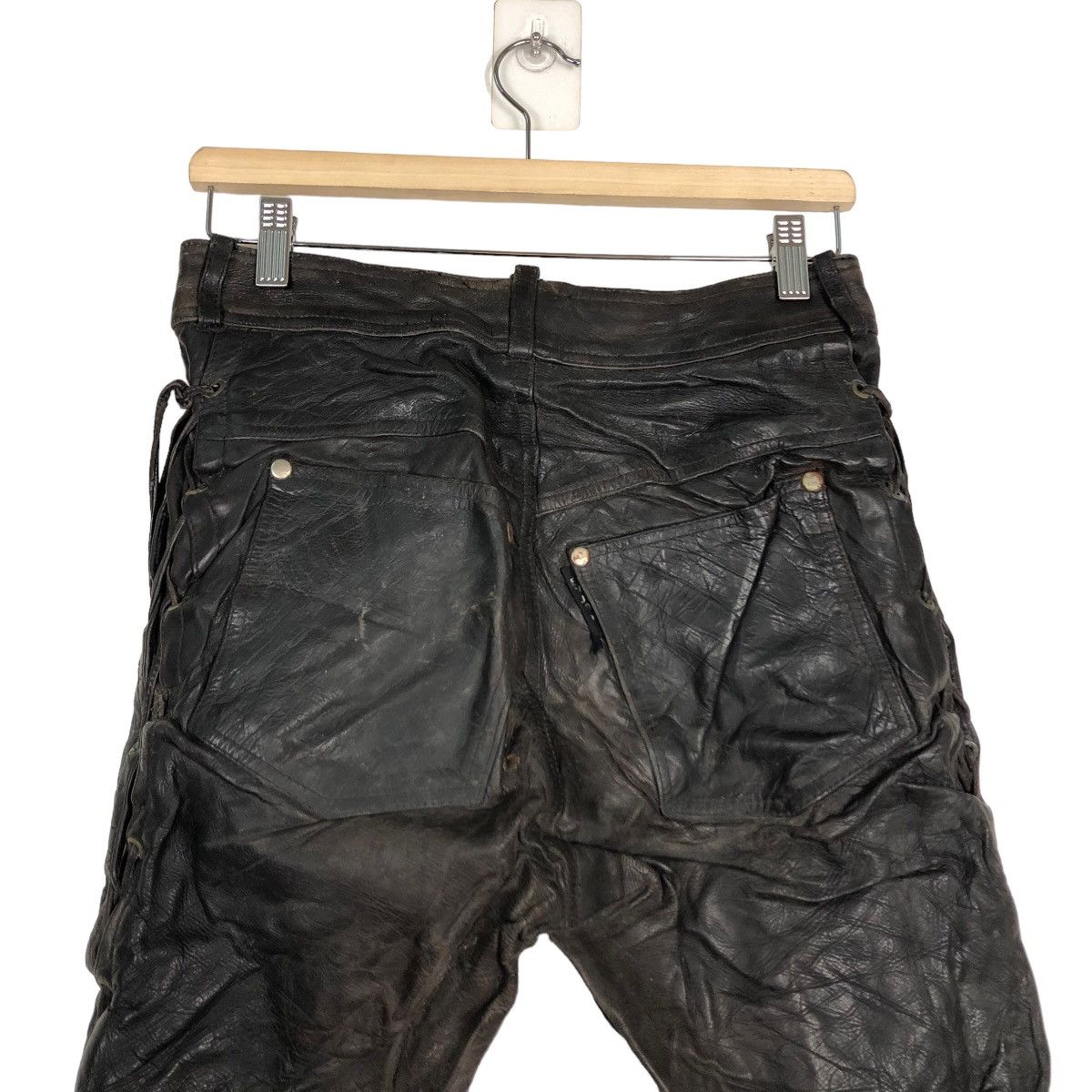 Genuine Leather 🔥Rare Bondage Genuine Leather Pants Issey Miyake Japan Size US 28 / EU 44 - 8 Thumbnail