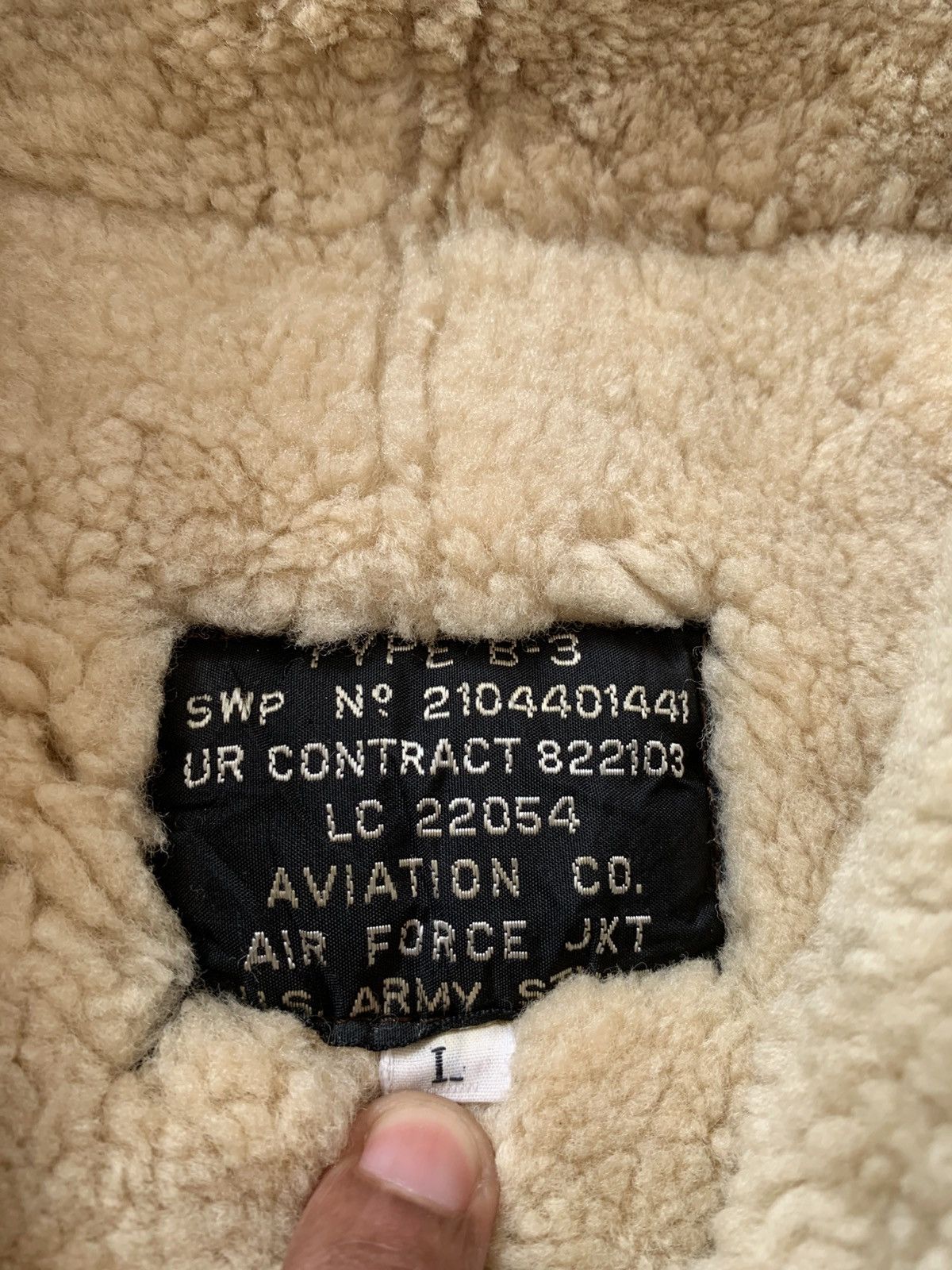 Cockpit USA 🔥VTG SHEEPSKIN LEATHER JACKET TYPE B3 USAF Size US L / EU 52-54 / 3 - 8 Thumbnail