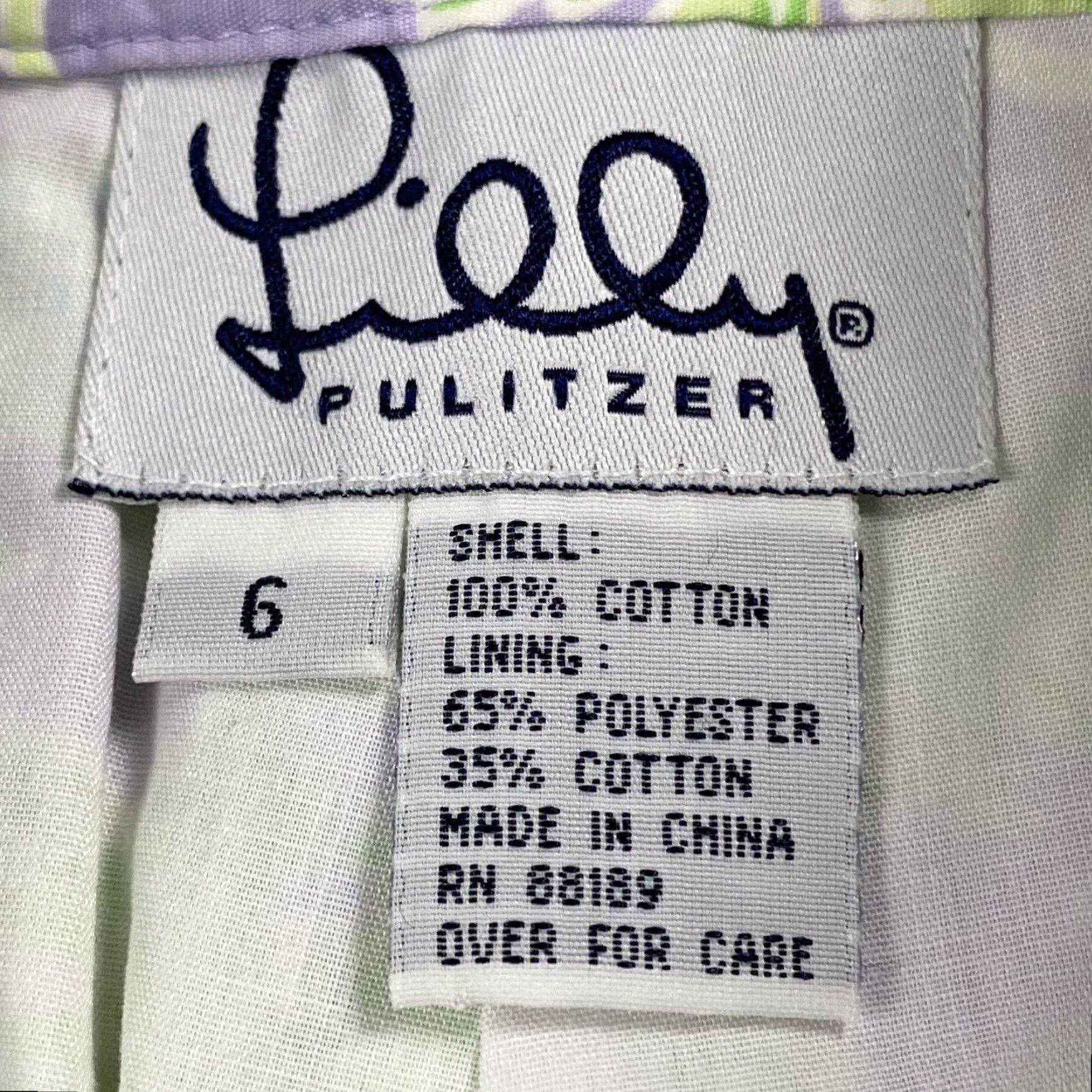 Lilly Pulitzer VTG LILLY PULITZER WALK SHORTS Shirt Women 6 Purple Floral Cabana Palm Beach Tropical 90s? (adjust by context) Size 28" / US 6 / IT 42 - 4 Thumbnail