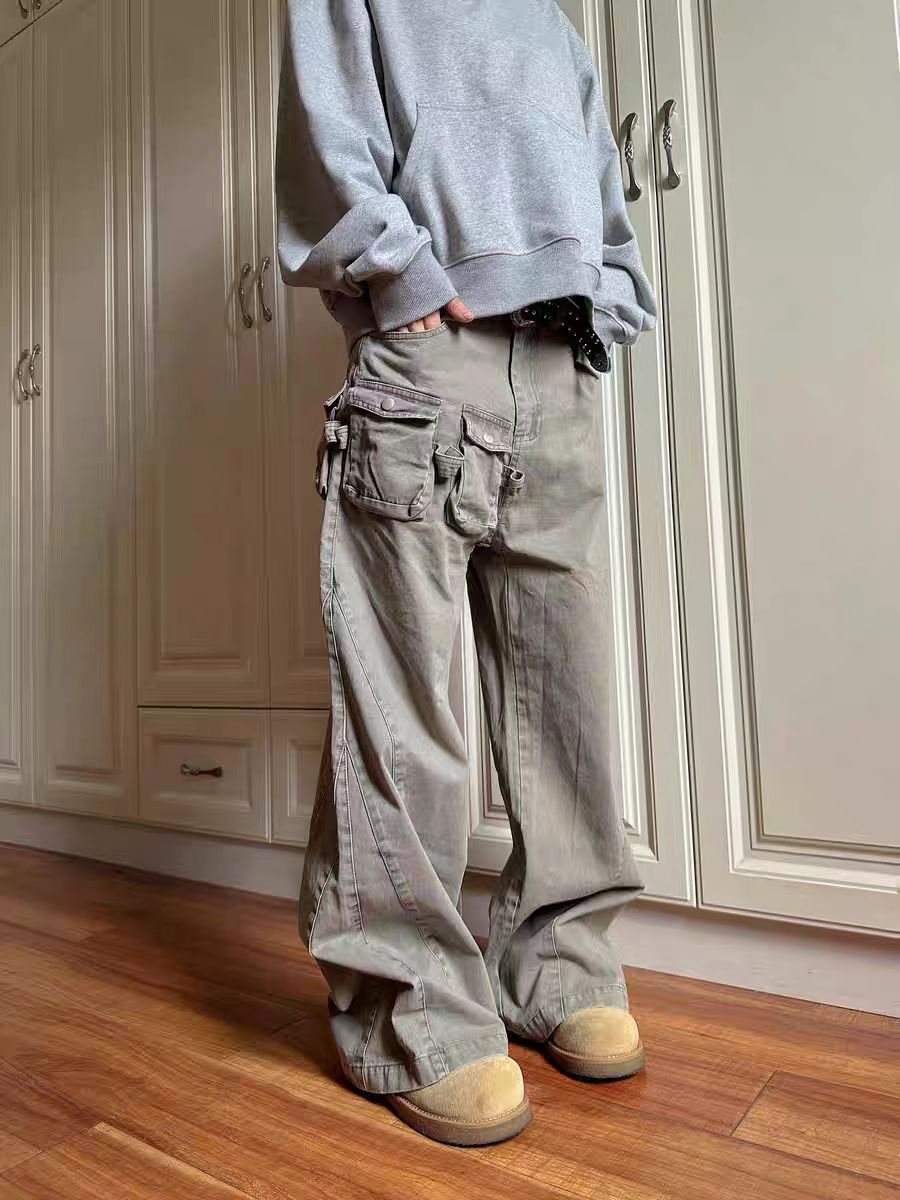 Jean Multi-pocket Workwear Wide-Leg Jeans Size US 34 / EU 50 - 3 Thumbnail