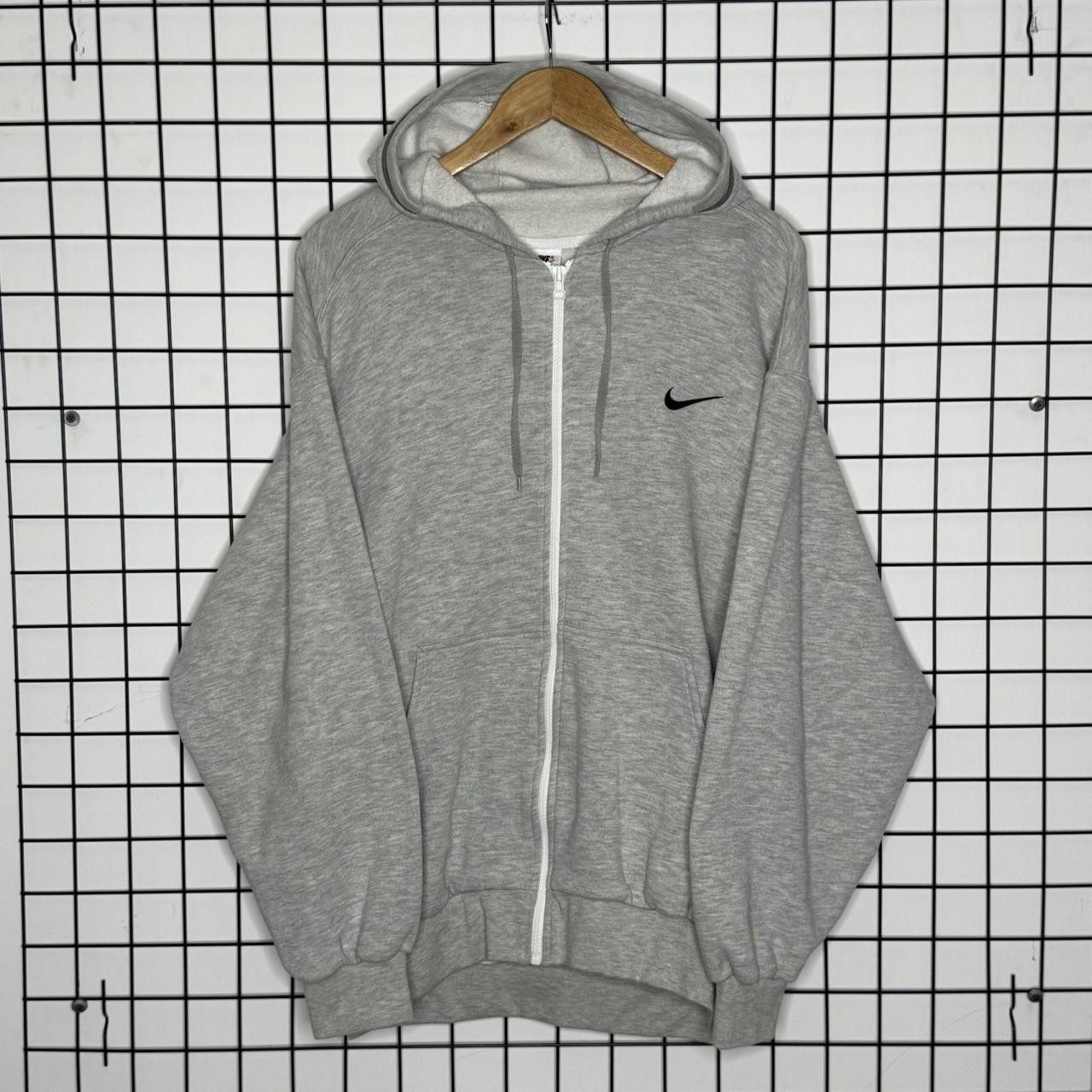Nike Vintage 90s Zip Up Hoodie Grey Retro