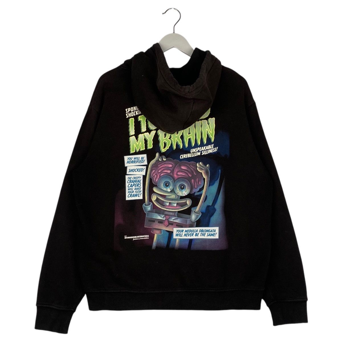 Designer × Vintage Vintage SpongeBob Hoodie Big Logo Printed Sweater Black Size US L / EU 52-54 / 3 - 7 Thumbnail