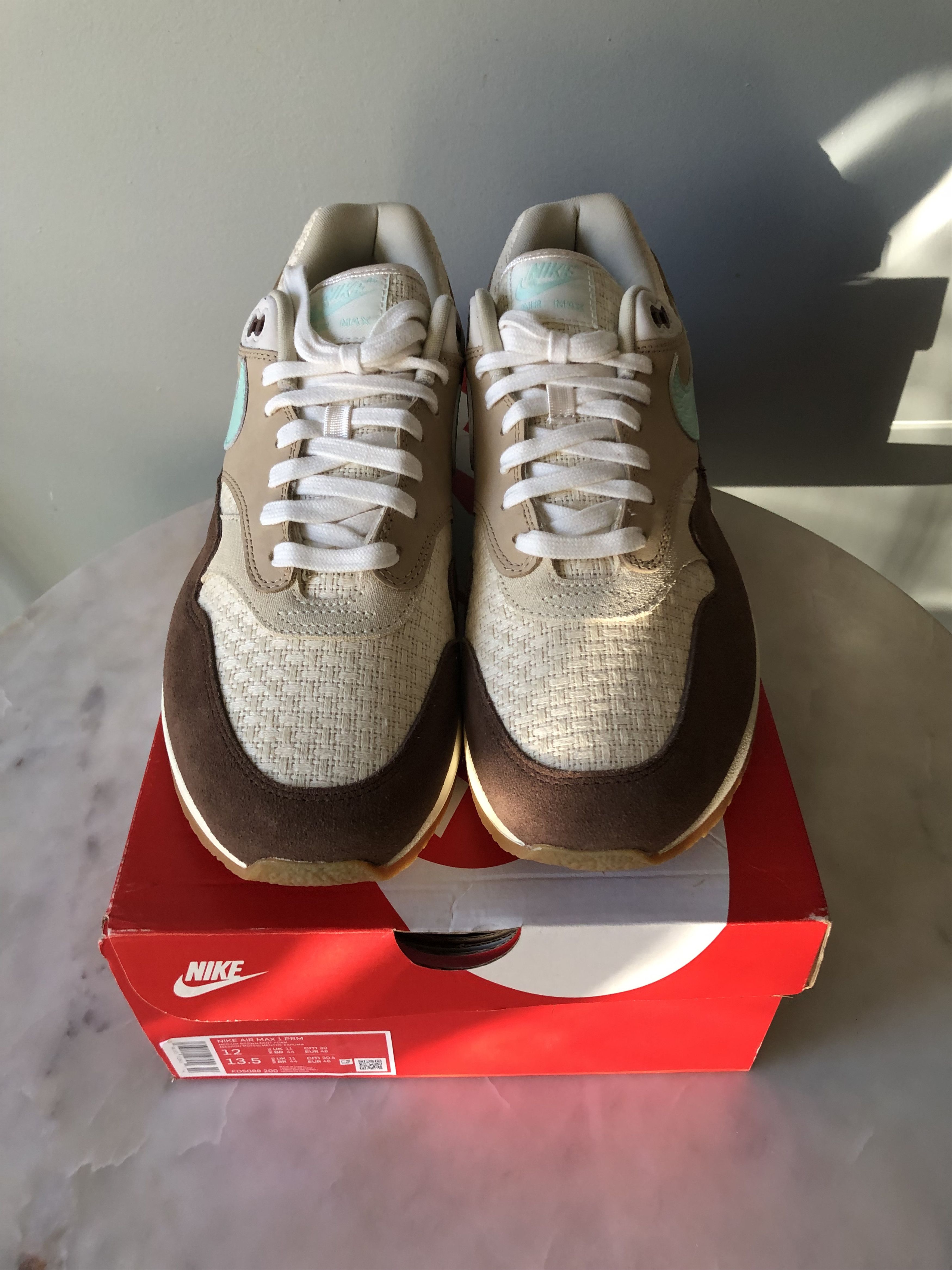 Nike Nike Air Max 1 Crepe Hemp Mint Brown Mens Brand New DS sz 12 Size US 12 / EU 45 - 5 Thumbnail