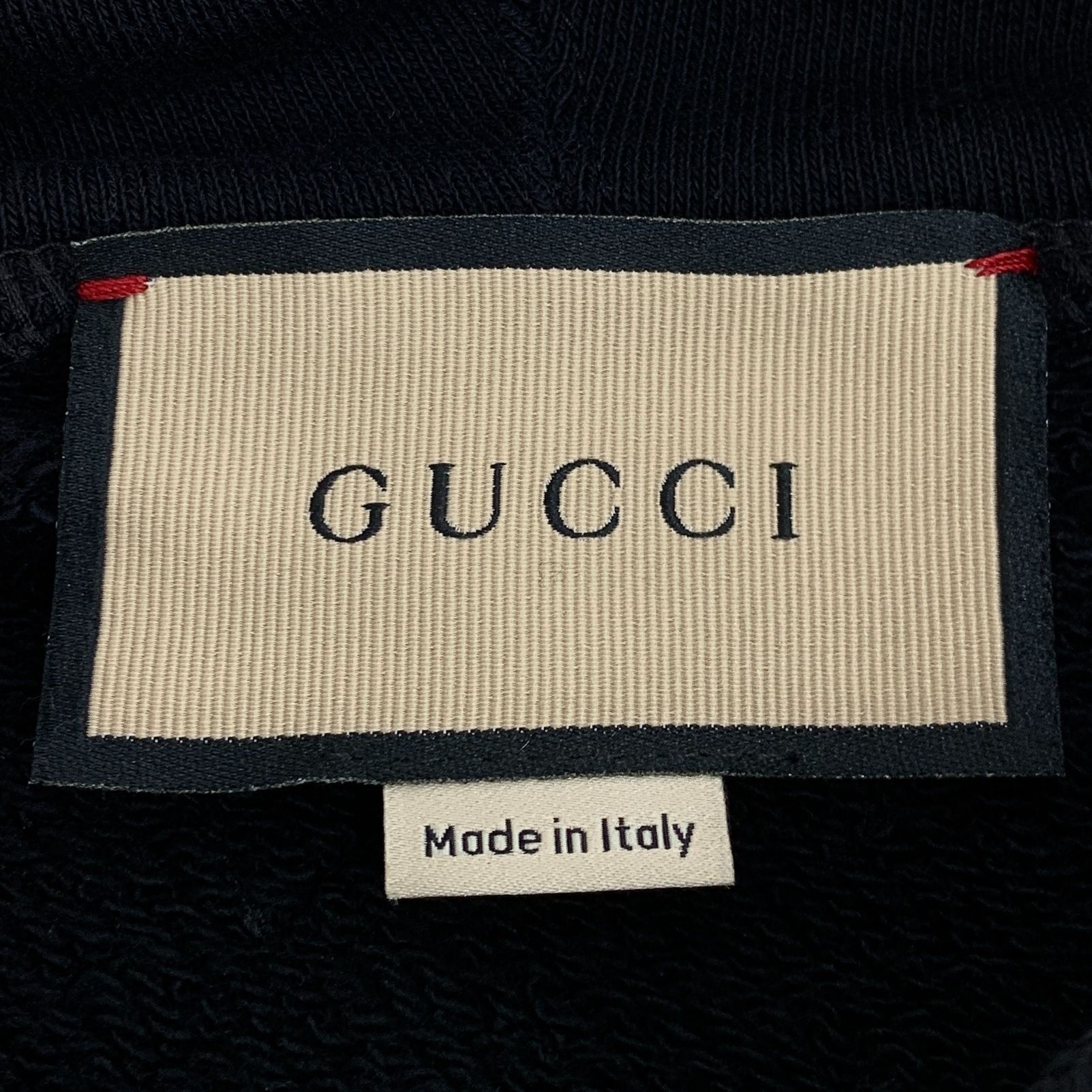 Gucci Gucci Black Cropped Hoodie Sweatshirt With Red GG Logo & Blu Size M / US 6-8 / IT 42-44 - 2 Thumbnail