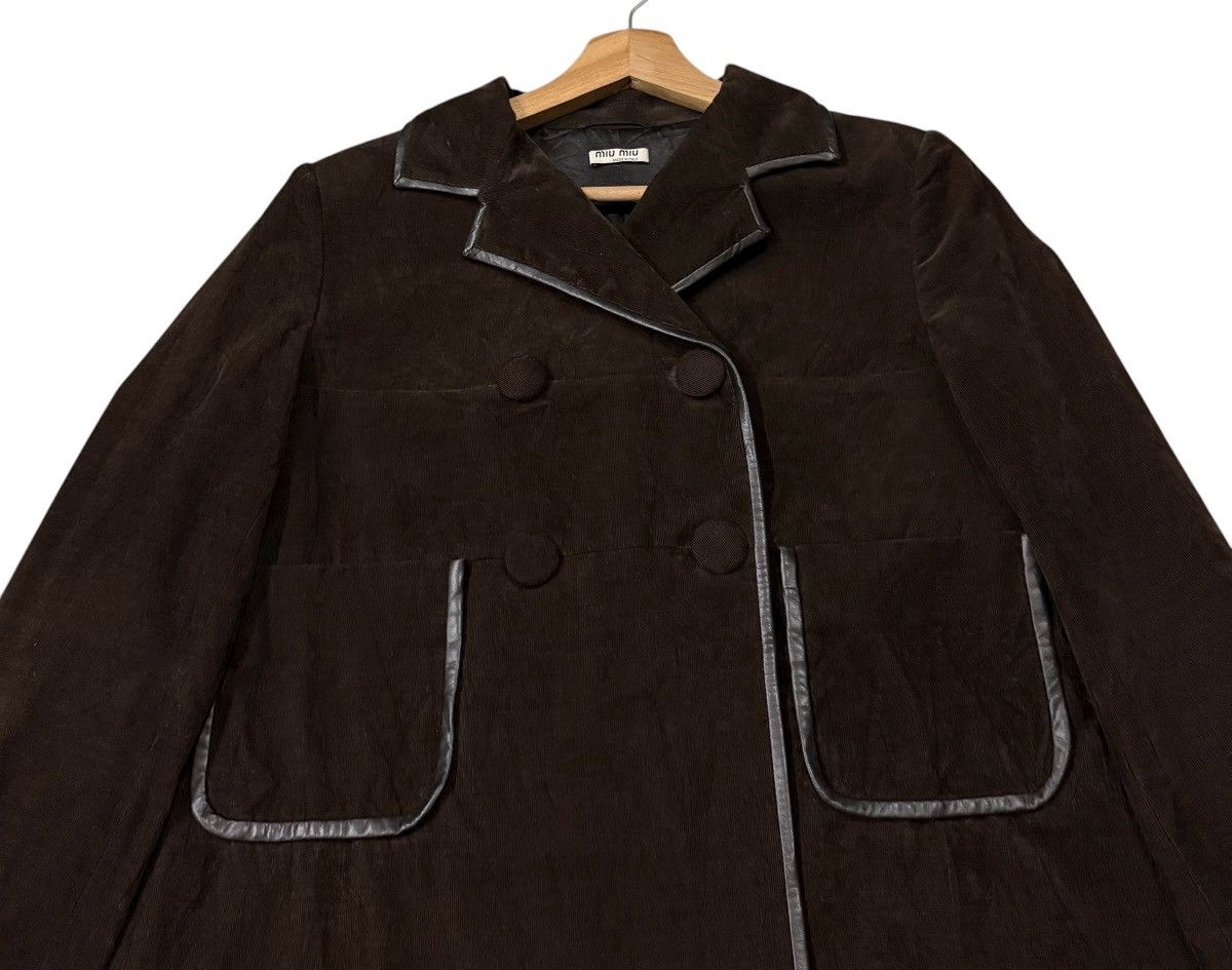 Miu Miu ‼️RARE‼️Vintage Miu Miu Cotton Leather Buttons Long Jacket Size S / US 4 / IT 40 - 6 Thumbnail