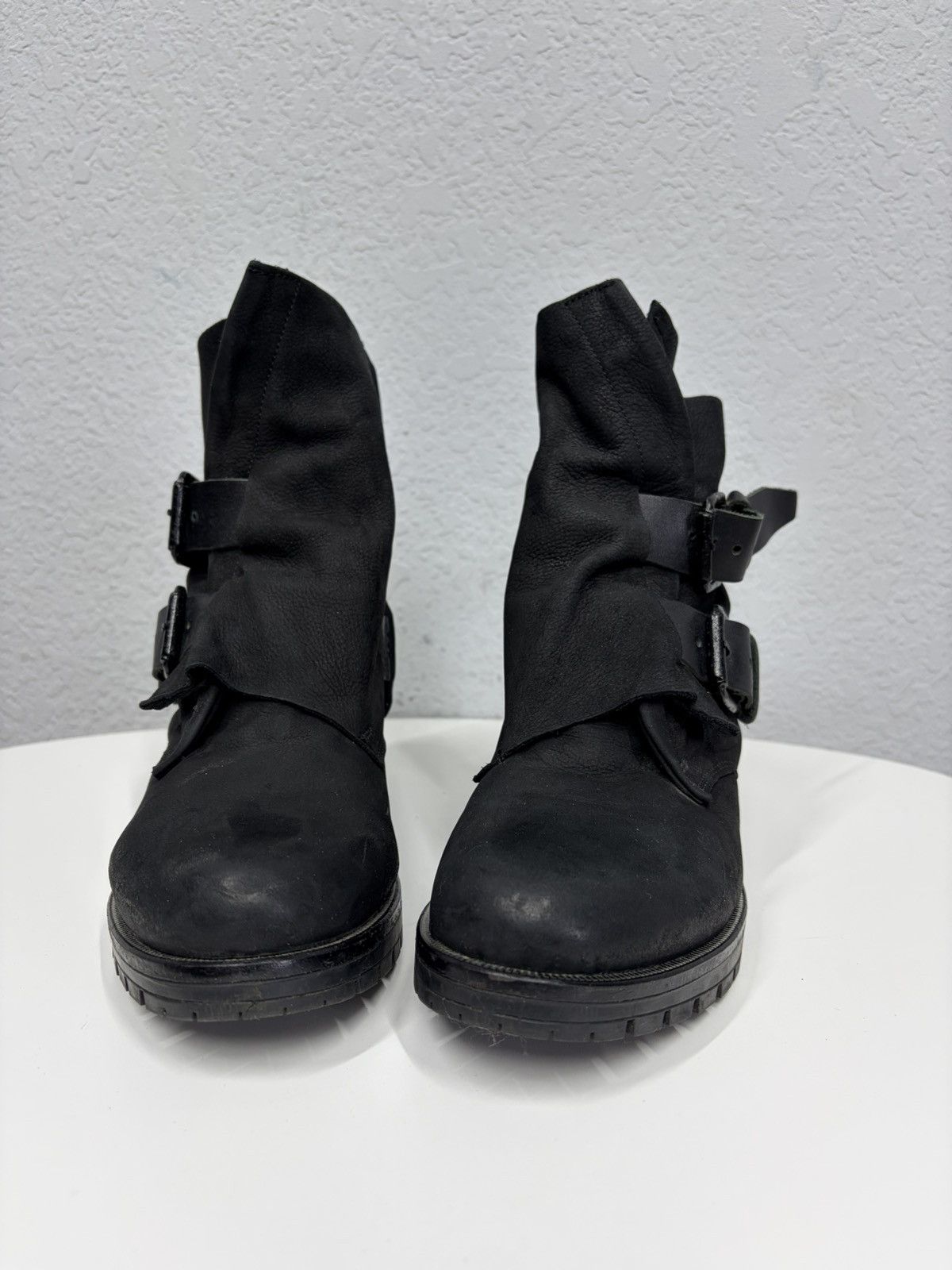A.S.98 Vintage Like Maison Margiela Belted Leather Biker Boots 00s Size US 8 / EU 41 - 6 Thumbnail