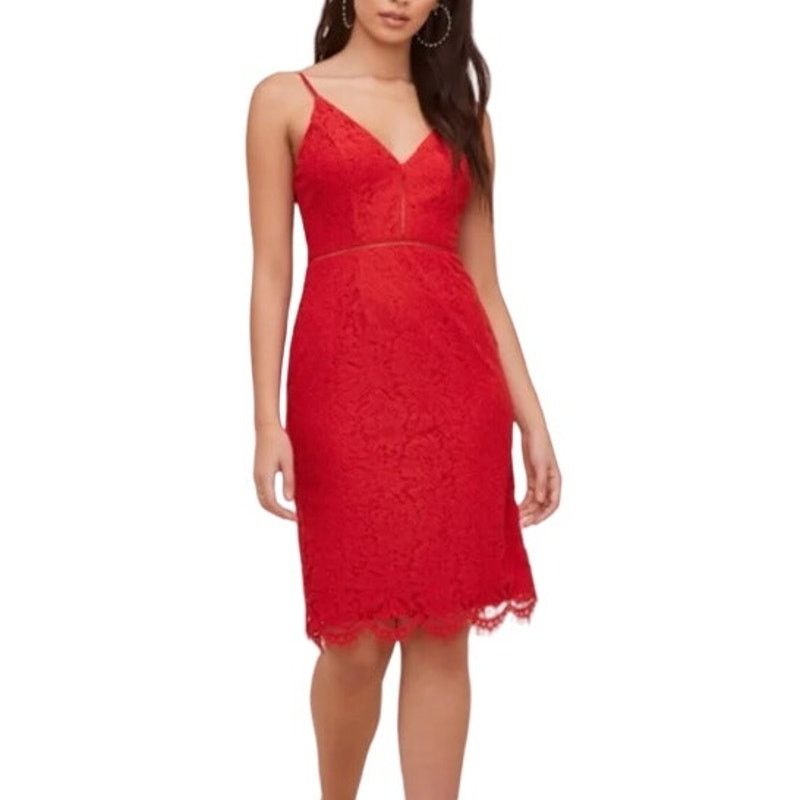 ASTR The Label Astr the Label Red Lace Bodycon Dress Size Medium