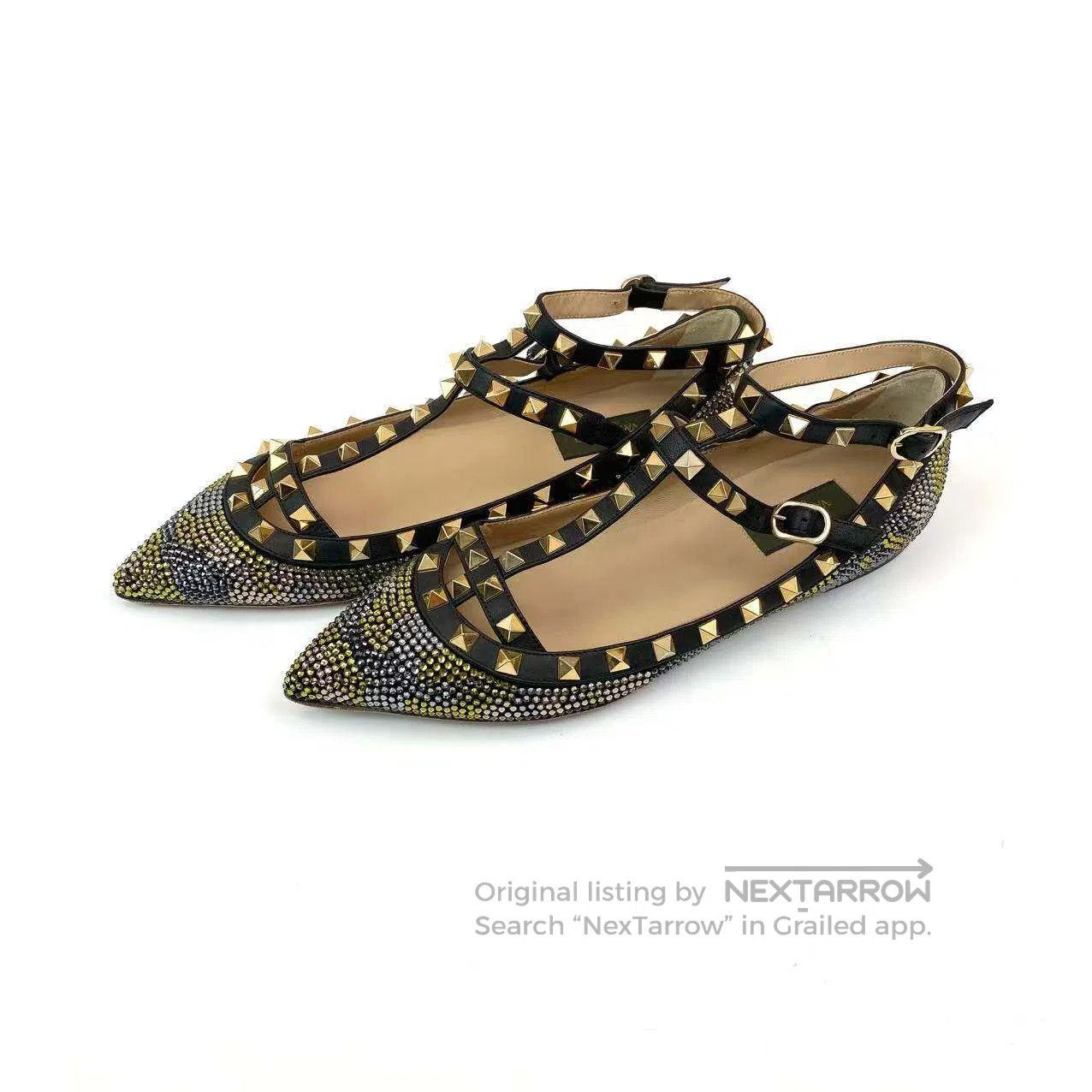 Valentino Valentino Fancy colored diamond studded flats| Size US 7.5 / IT 37.5 - 1 Thumbnail