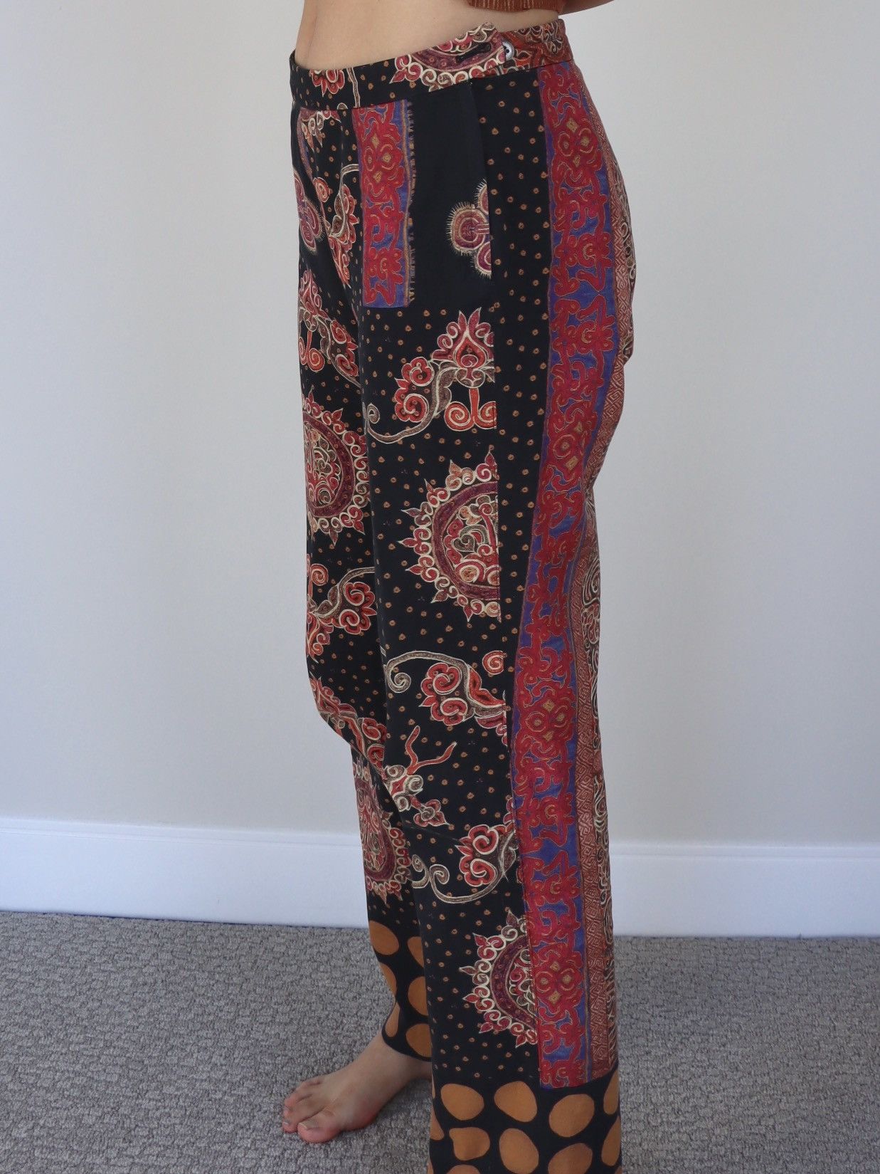 Issey Miyake × Vintage 90s Rare Issey Miyake Paisley Print Pants Size 29" - 4 Thumbnail