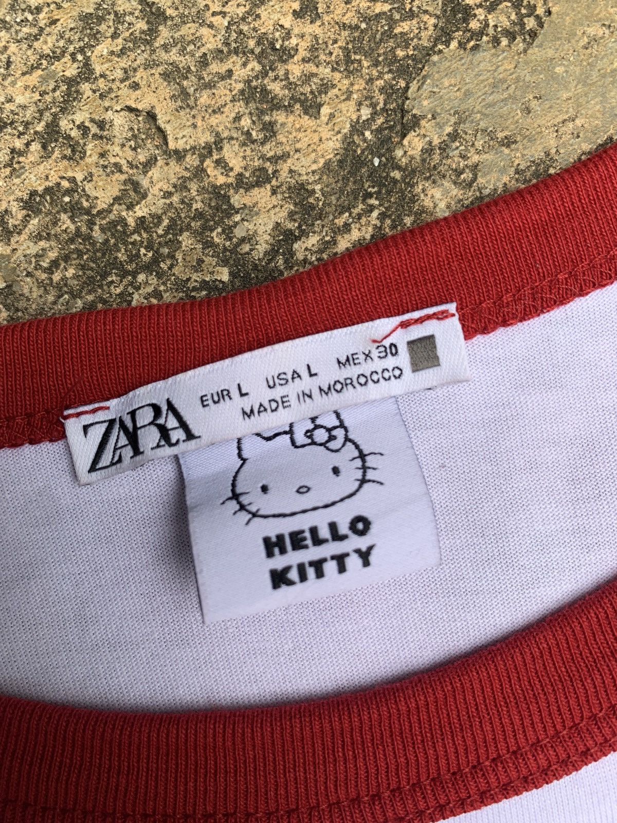 Anime × Cartoon Network × Zara Zara x Hello Kitty Spell Out Arch Small Icon Logo Ringer Top Size L / US 10 / IT 46 - 6 Thumbnail