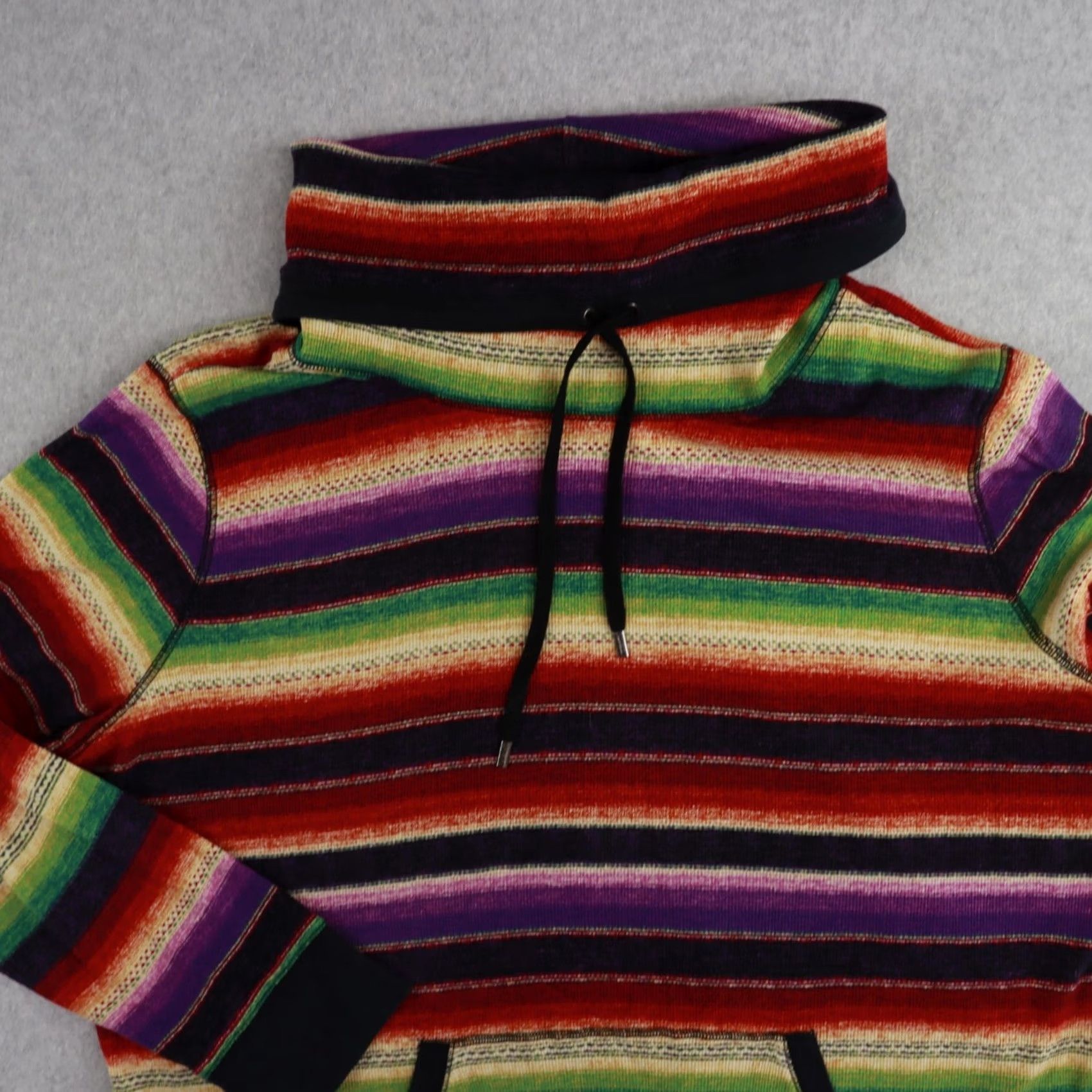 Vintage LRL Lauren Active Womens 3X Cowl Neck Pullover Thermal Aztec Striped Sweater Size XXL / US 16-18 / IT 52-54 - 7 Thumbnail