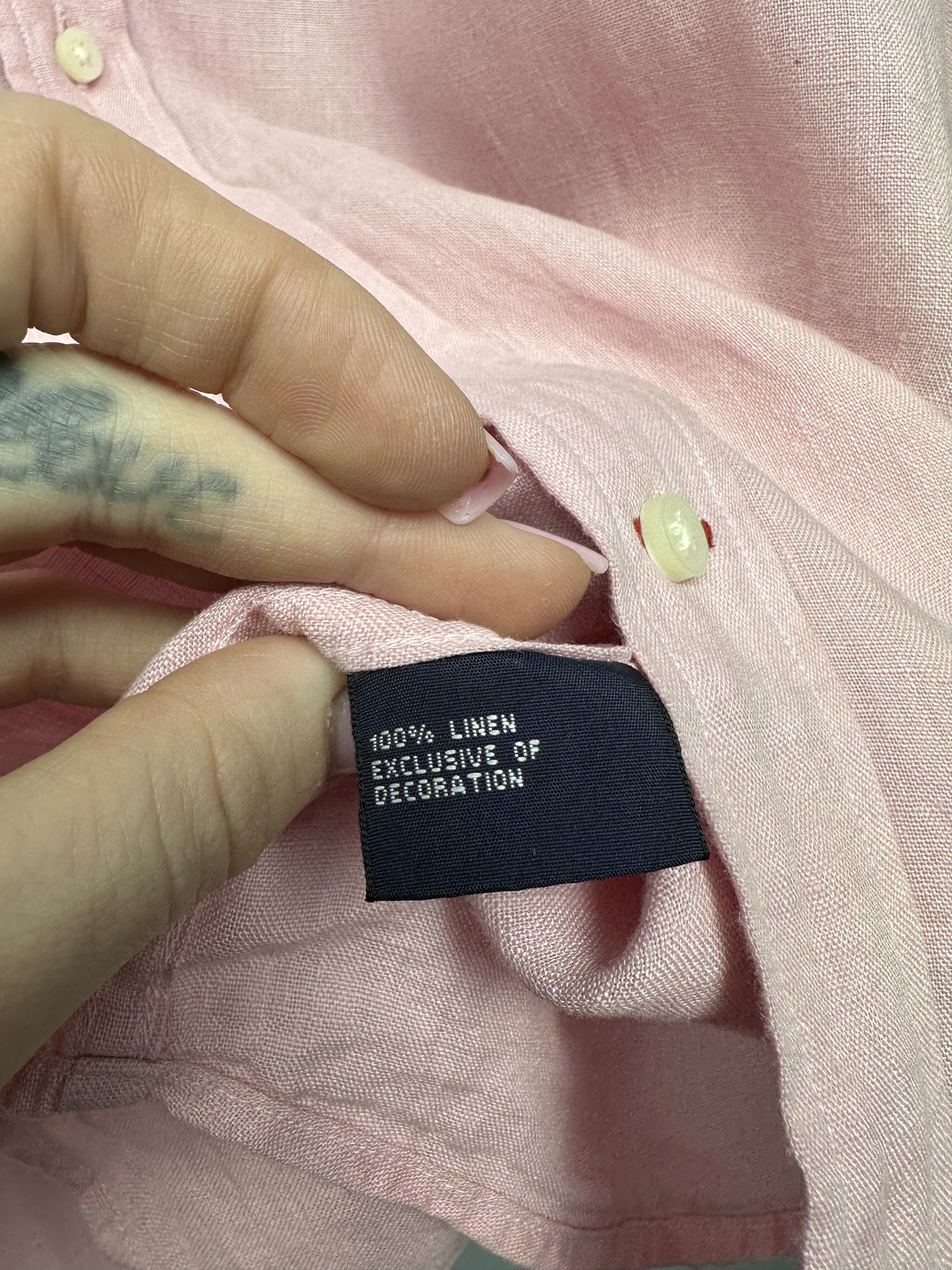 Tommy Hilfiger × Vintage Tommy Hilfiger Vintage Mens LINEN Long Sleeve Shirt Size US L / EU 52-54 / 3 - 5 Thumbnail