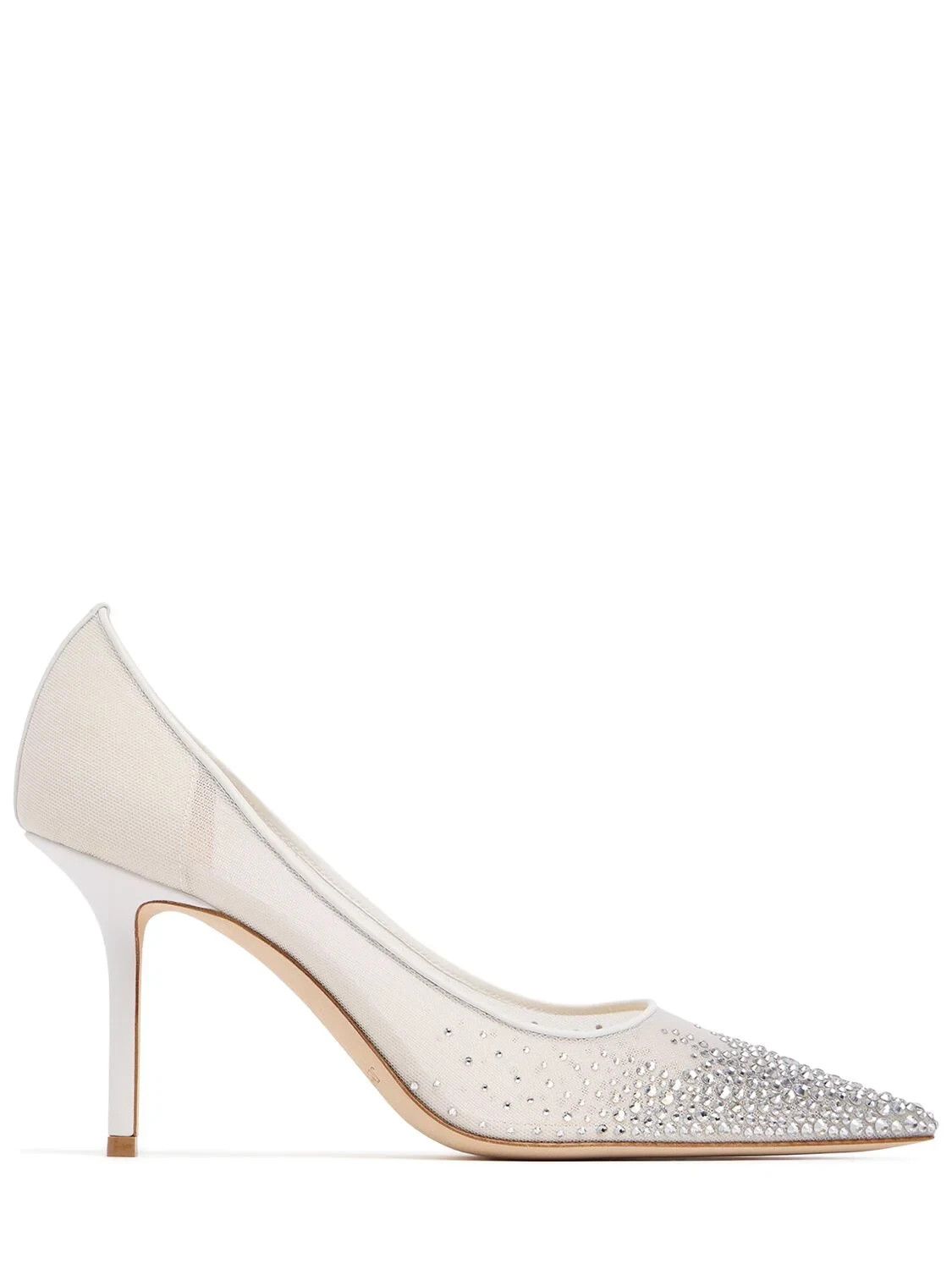 JIMMY CHOO Love 85 White/Crystal Pumps New And Authentic