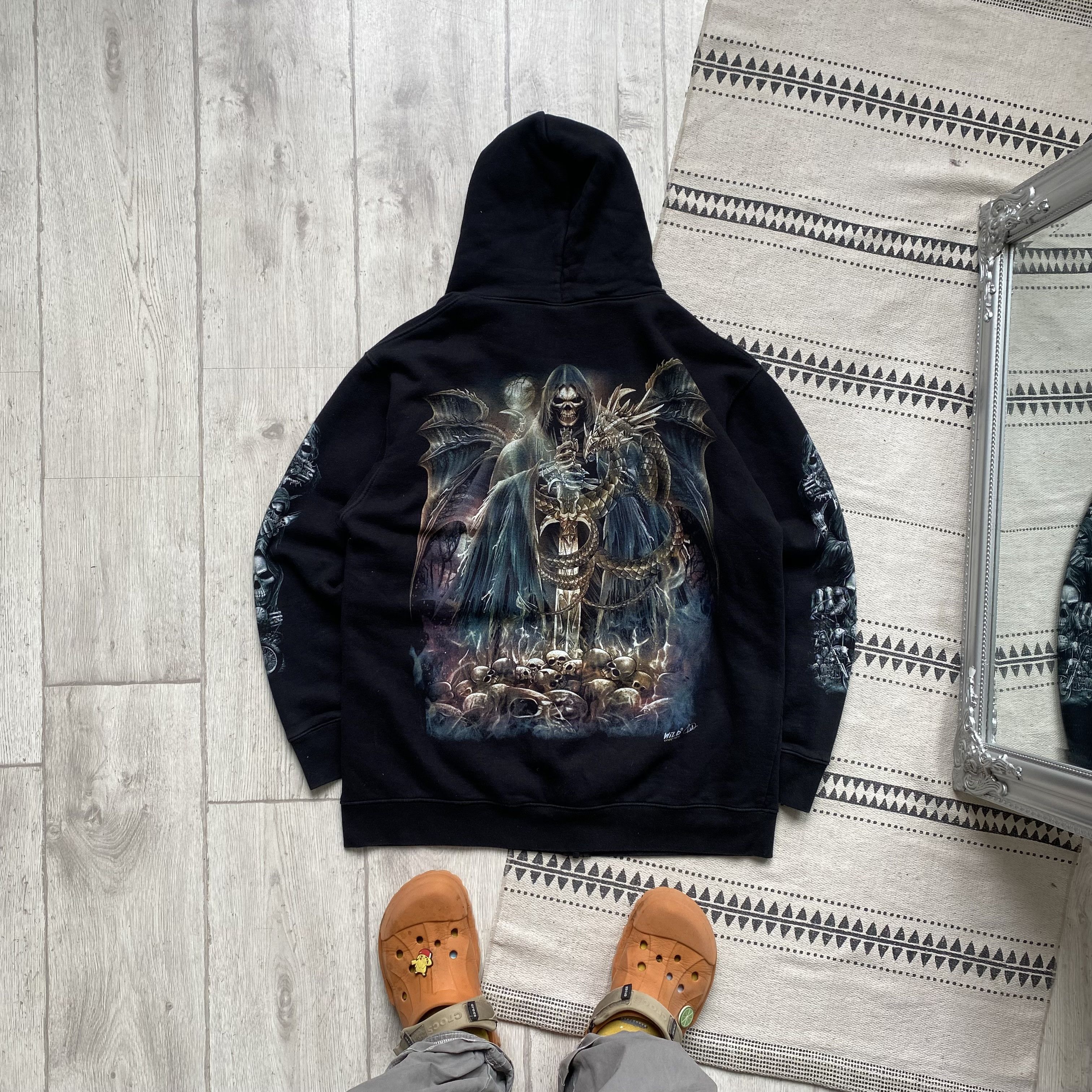 Affliction ☠️ Vintage Rock Skulls zip hoodie Horror Wild Affliction Size US M / EU 48-50 / 2 - 2 Thumbnail