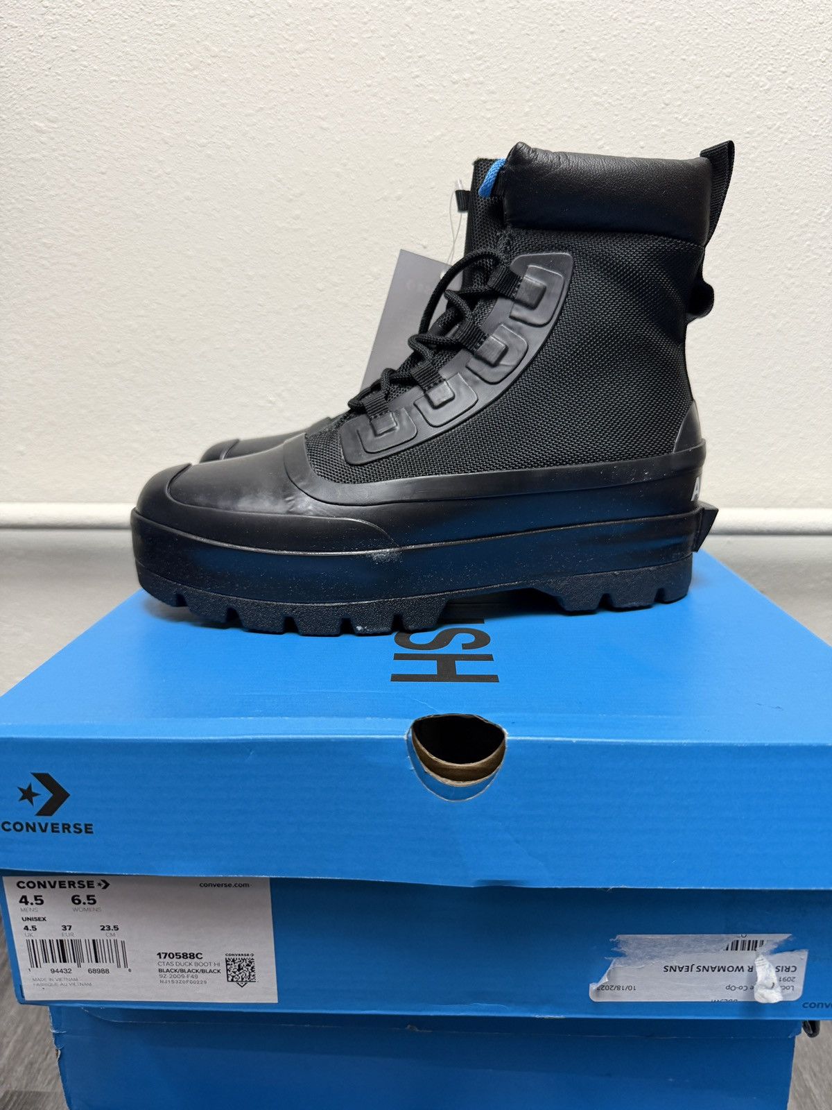 Ambush Design × Converse Converse x Ambush CTAS Duck Boot Black Canvas Womens Size US 6.5 / IT 36.5 - 3 Thumbnail
