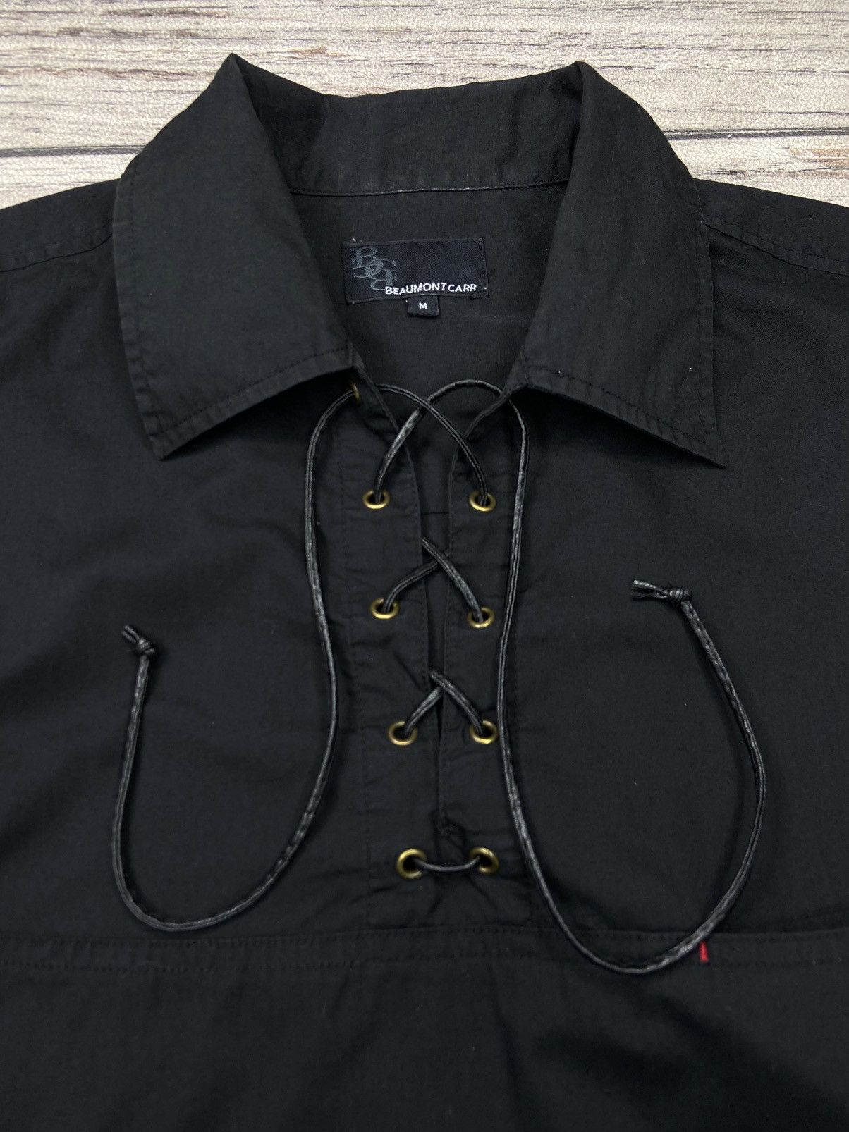 If Six Was Nine × Japanese Brand × Le Grande Bleu (L.G.B.) 🔥Beaumont Carr Poem Goth Bondage Tie Shirts Size US L / EU 52-54 / 3 - 7 Thumbnail