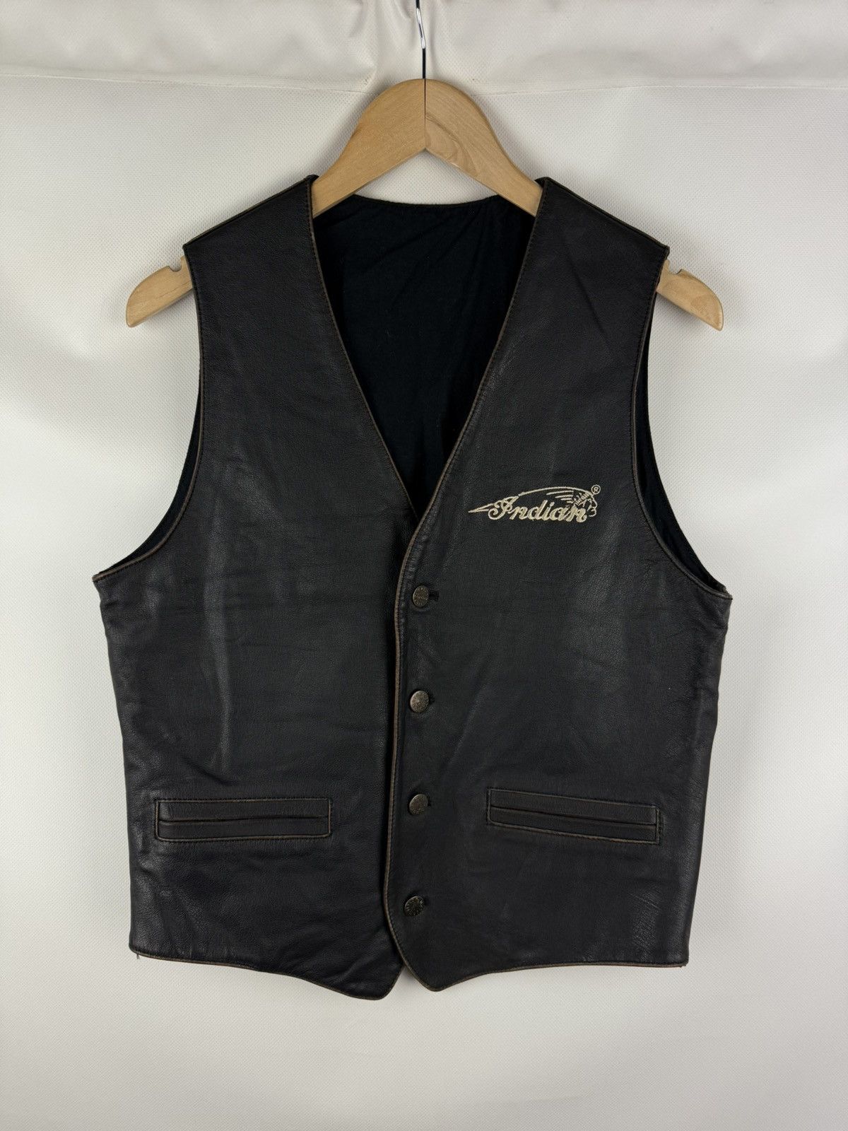 Indian Motorcycle Indian Motorcycle Vintage Men’s Leather Biker Vest Waistcoat Size US M / EU 48-50 / 2 - 1 Thumbnail