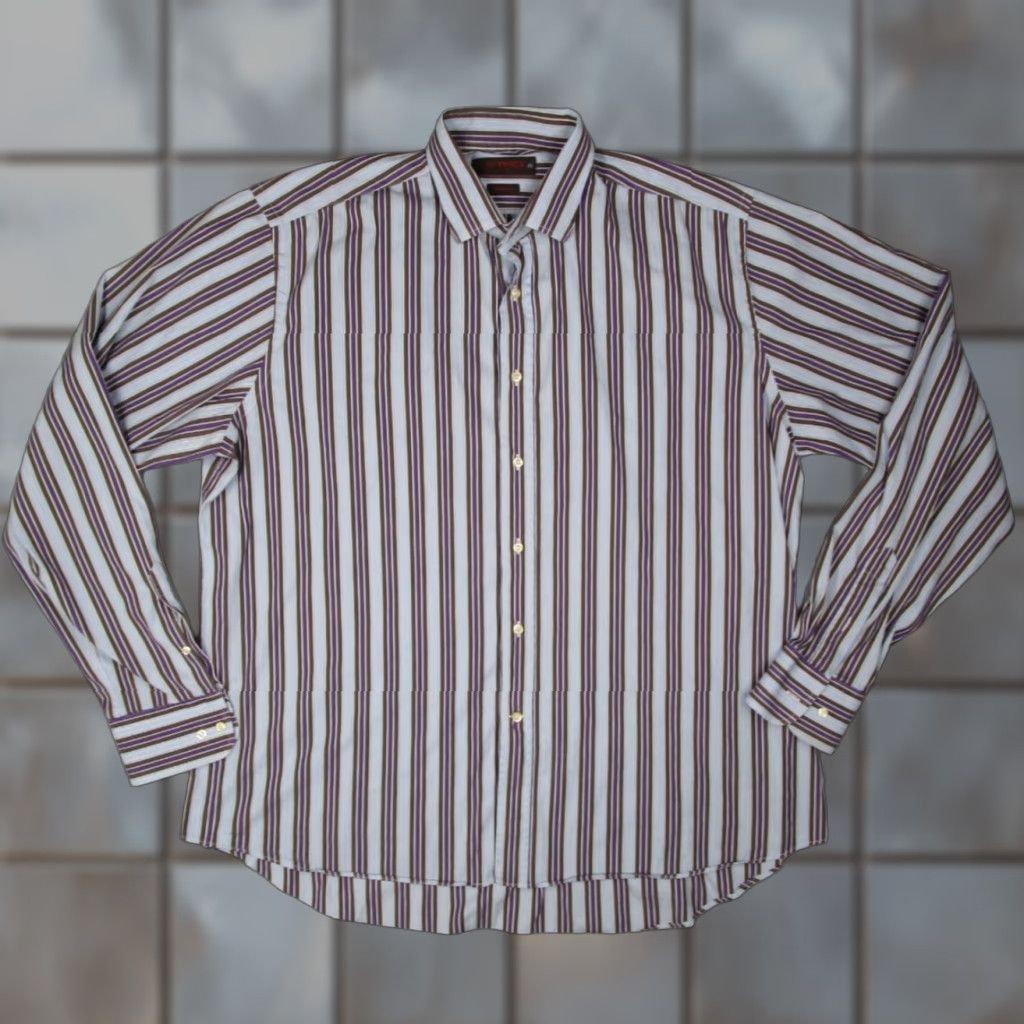 Etro VINTAGE? No. ETRO Shirt Mens 46 Blue Slim Fit Button-Up Long Sleeve Casual Work Made in Italy Size US XXL / EU 58 / 5 - 1 Thumbnail
