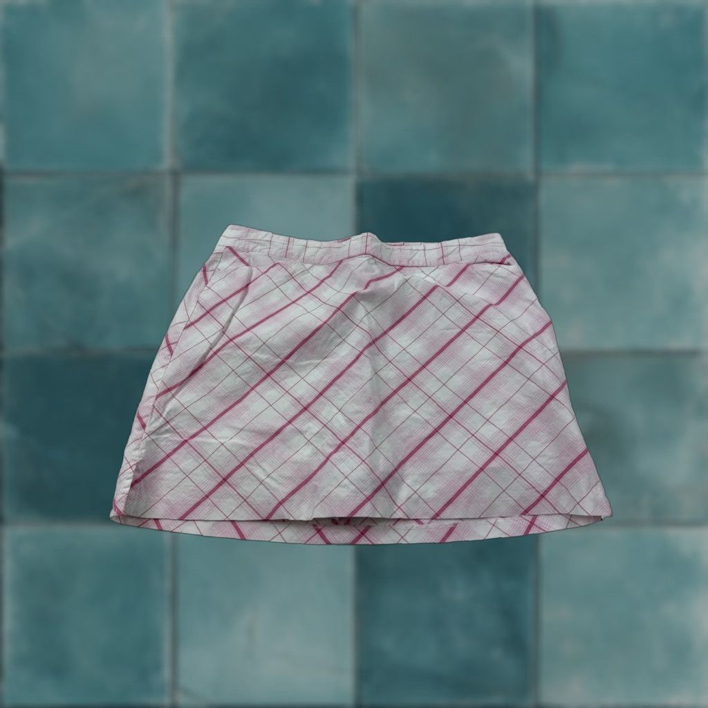 Pinko Lady Hagen Skort Womens 16 Pink Plaid Golf Athletic Built-In Shorts Pink Ribbon Breast Cancer Awareness Pink Plaid Short Skort Womens 16 Size 38" / US 16 / IT 52 - 1 Thumbnail