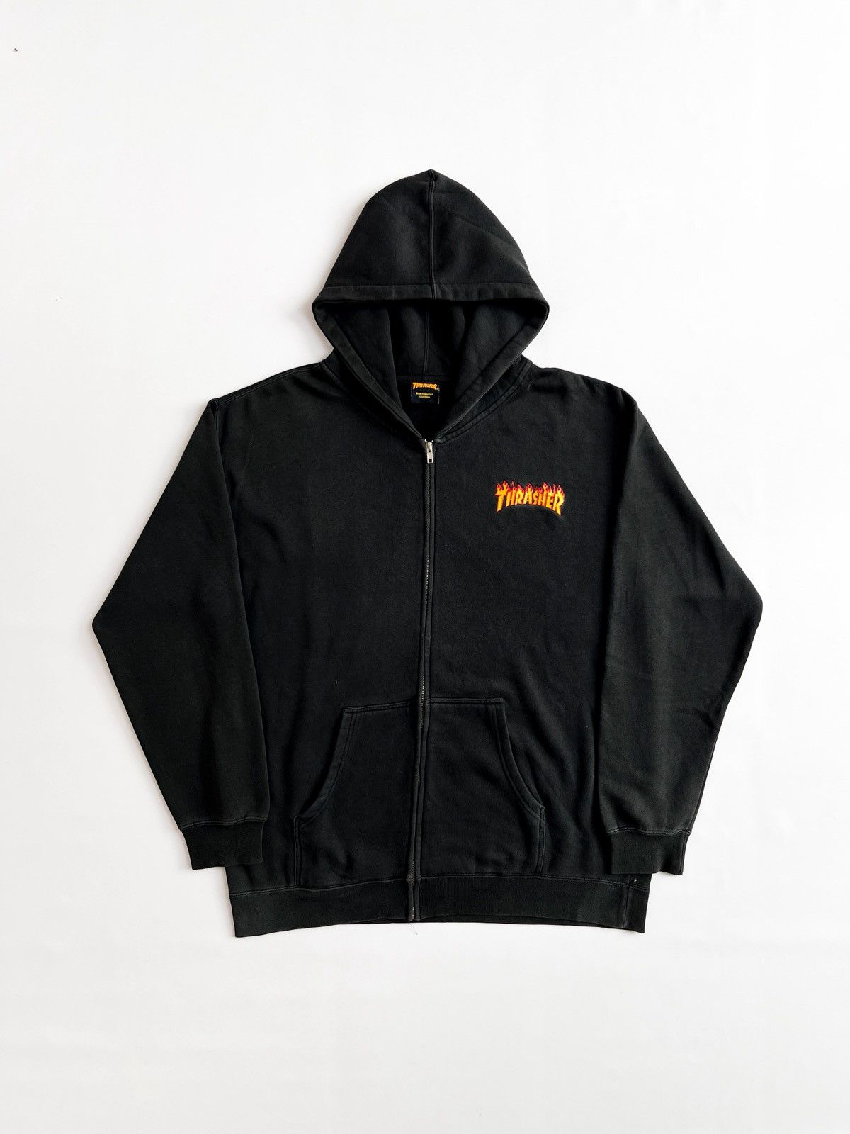 Thrasher thrasher basic burn logo zip hoodie black vintage 90s Size US L / EU 52-54 / 3 - 1 Thumbnail