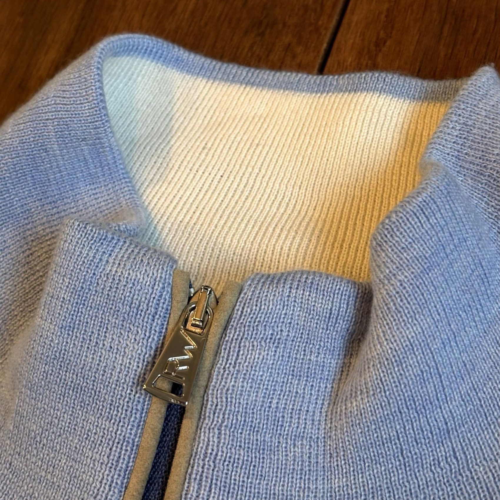 Vintage Mens River Woods Golf Pullover Sweater 1/2 Zip Blue Merino Wool 3XL Size US XXL / EU 58 / 5 - 6 Thumbnail