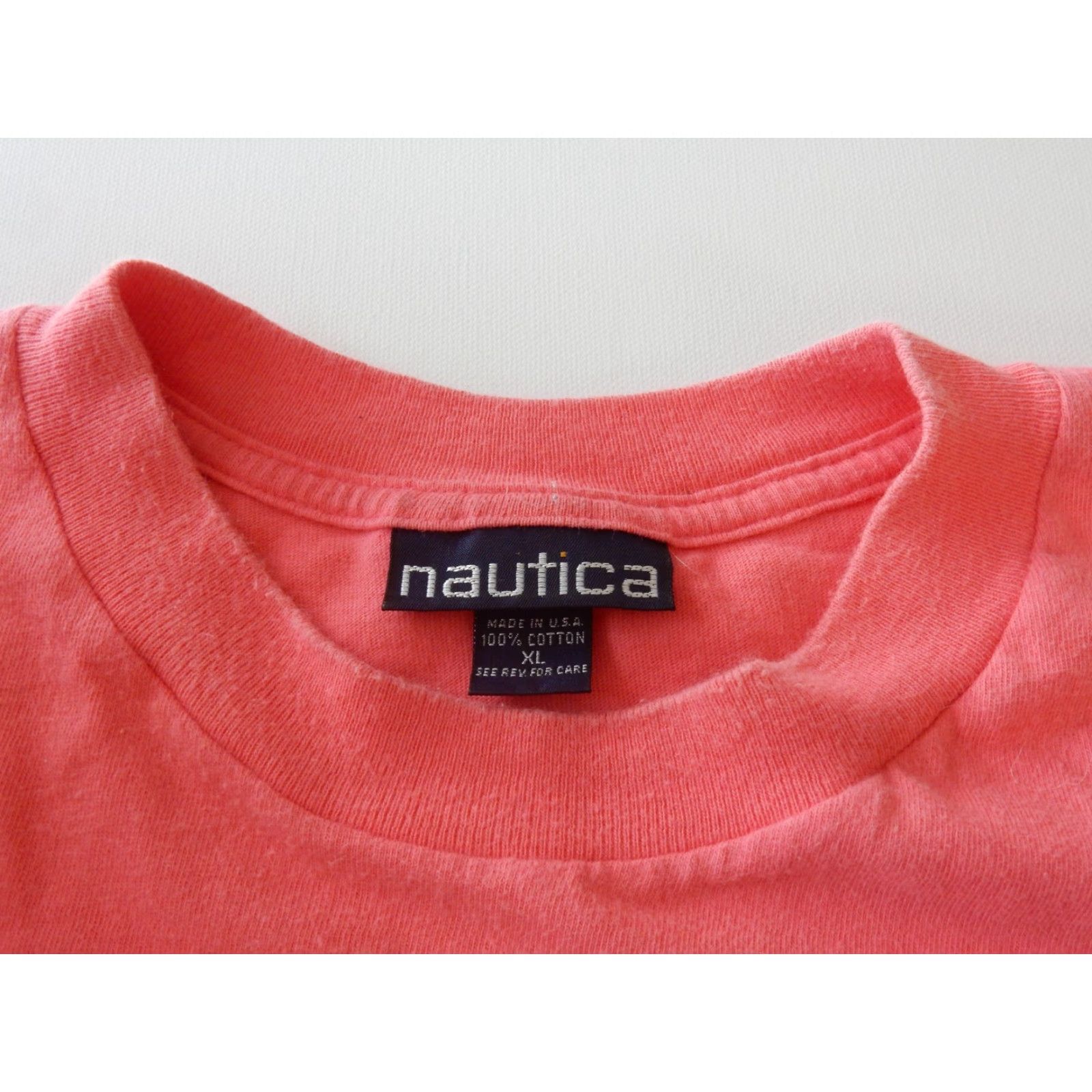 Nautica VTG Nautica T-Shirt Mens XL Short Sleeve Cotton USA Made Pink Pocket Shirt Size US XL / EU 56 / 4 - 2 Thumbnail