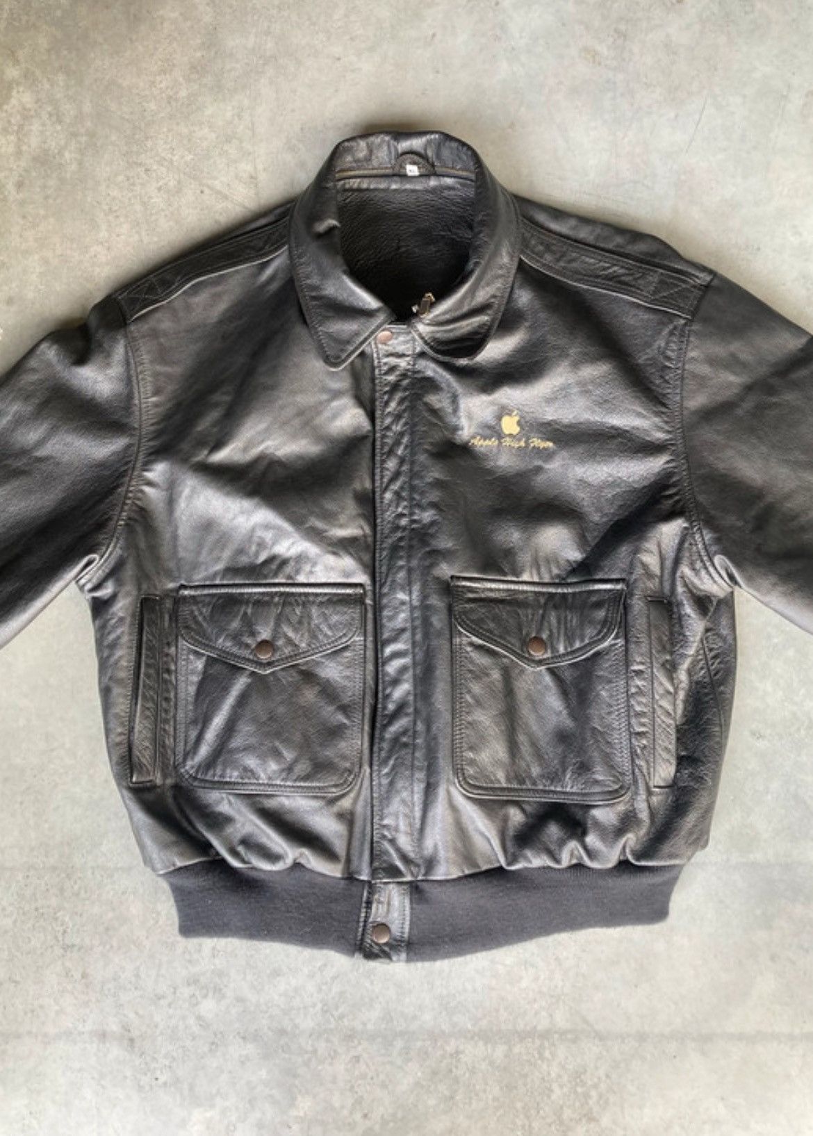 Apple Vintage Apple High Flyer Leather Jacket Size US L / EU 52-54 / 3 - 1 Thumbnail