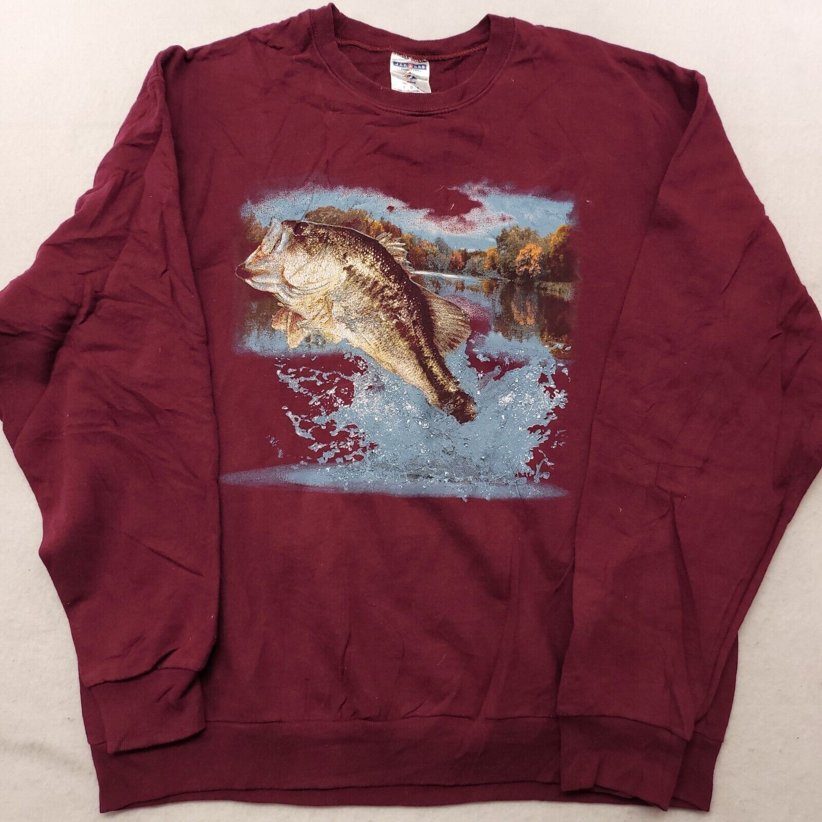 Jerzees Jerzees Bass Casual Pullover Sweatshirt Mens Size L Maroon Size US L / EU 52-54 / 3 - 2 Thumbnail