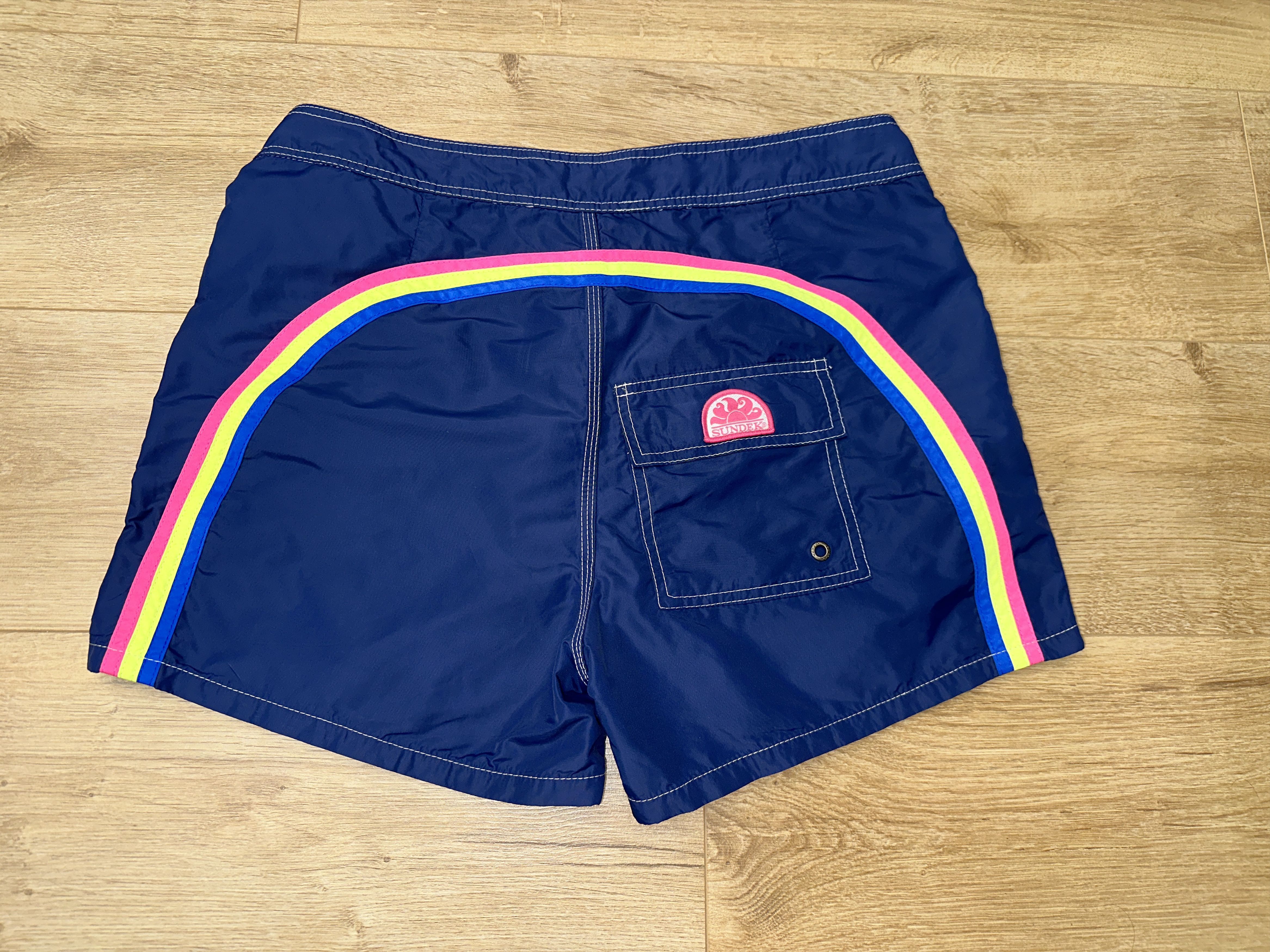 Sundek Sundek 33 Rainbow Striped Swim Shorts Surf Trunks Size 33 Size US 33 - 1 Thumbnail