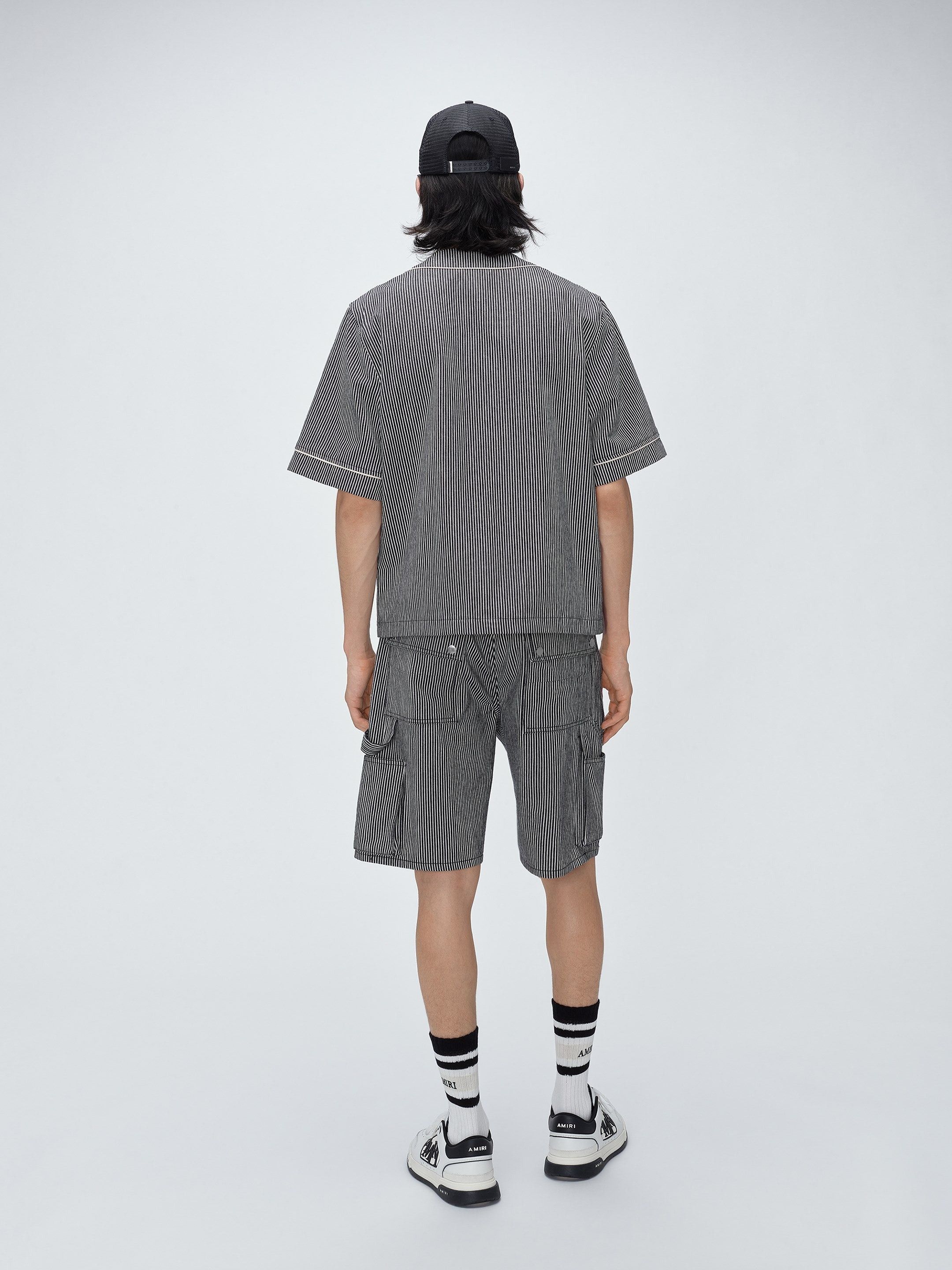 Amiri o1s1wg110425 Striped Denim Carpenter Short in Black/White Size US 34 / EU 50 - 3 Thumbnail