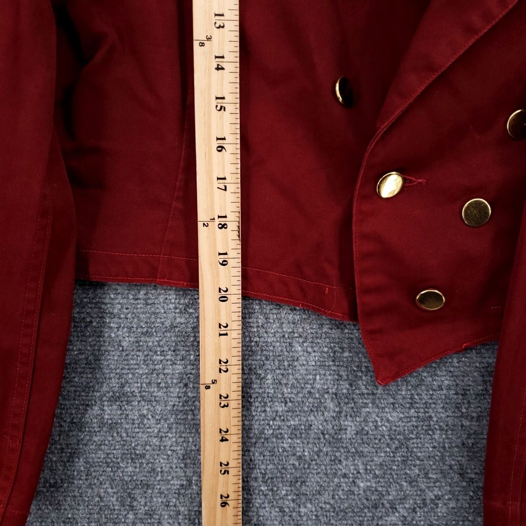 Vintage VINTAGE Shane Womens Red Cropped Suit Jacket Single Breasted Notched Formal Size 8 Size M / US 6-8 / IT 42-44 - 5 Thumbnail