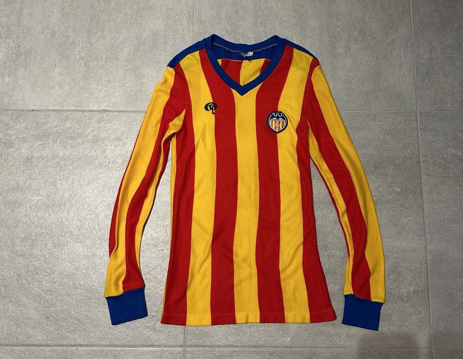 VINTAGE VALENCIA 1970s RESSY HOME JERSEY SOCCER MATCH WORN