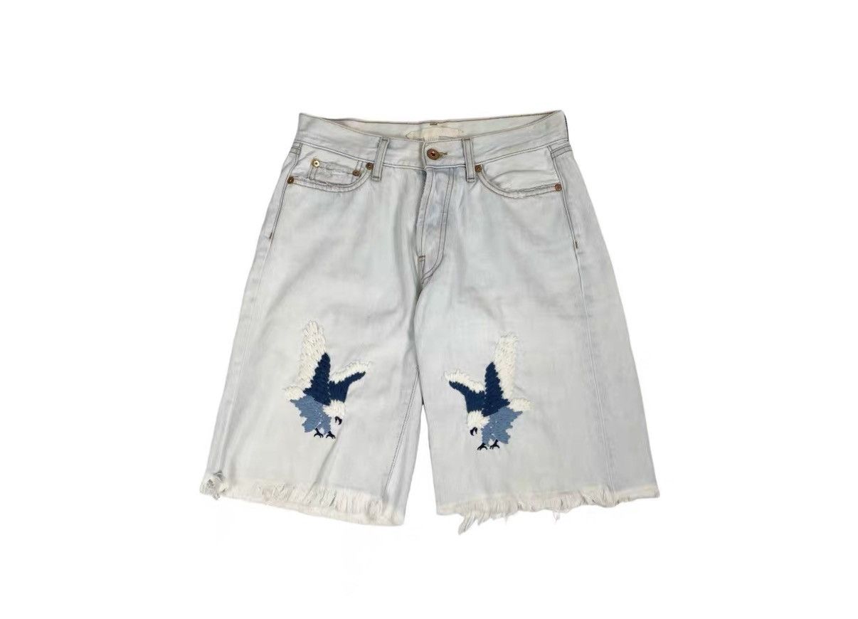 Off-White Off-White Eagle Embroidered Denim Shorts J31 Size US 28 / EU 44 - 1 Thumbnail
