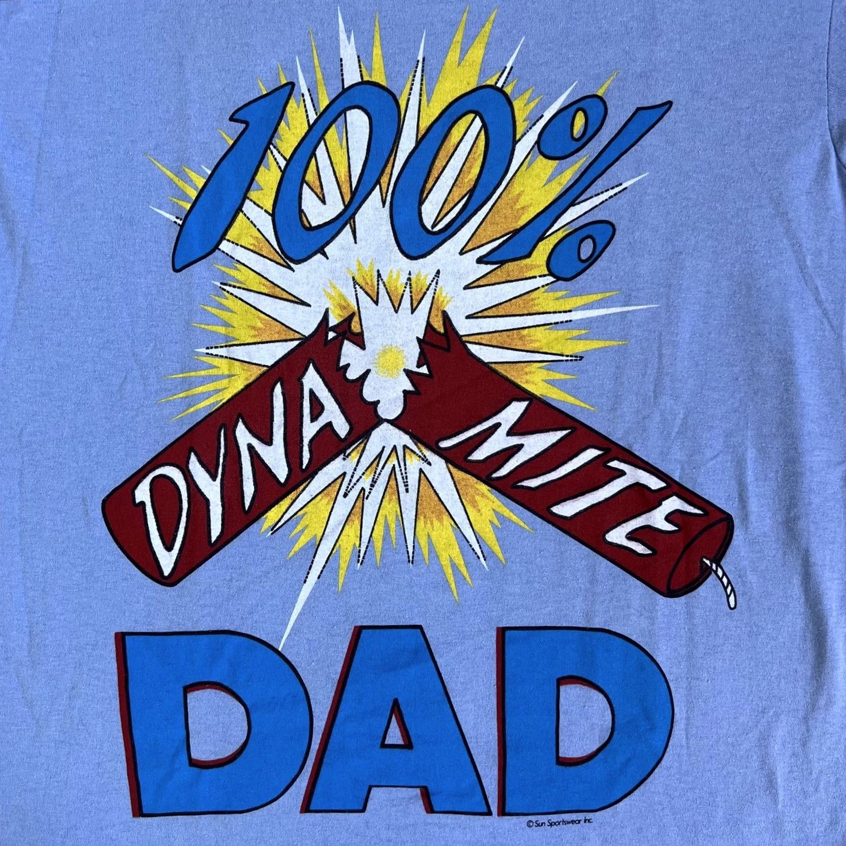 Vintage VINTAGE Sun Sportswear Shirt Mens L Blue 100% Dyna Mite Dad Graphic Tee Size US L / EU 52-54 / 3 - 2 Thumbnail