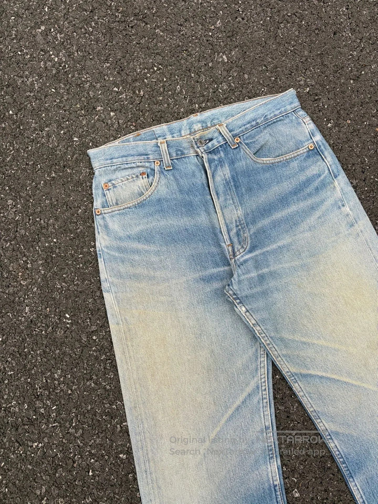 Vintage Vintage Levis 501 90s Washed Blue Jeans. Size US 32 / EU 48 - 2 Thumbnail