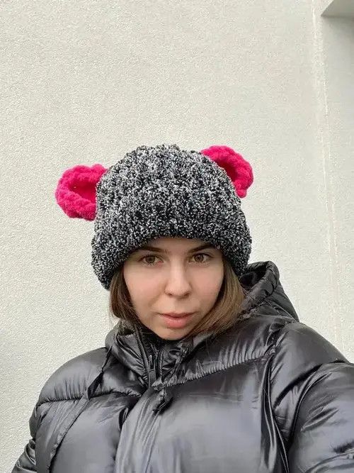 Handmade × Japanese Brand Handmade Knitted Hat Teddy Bear Bunny Style Tiktok Size ONE SIZE - 1 Thumbnail