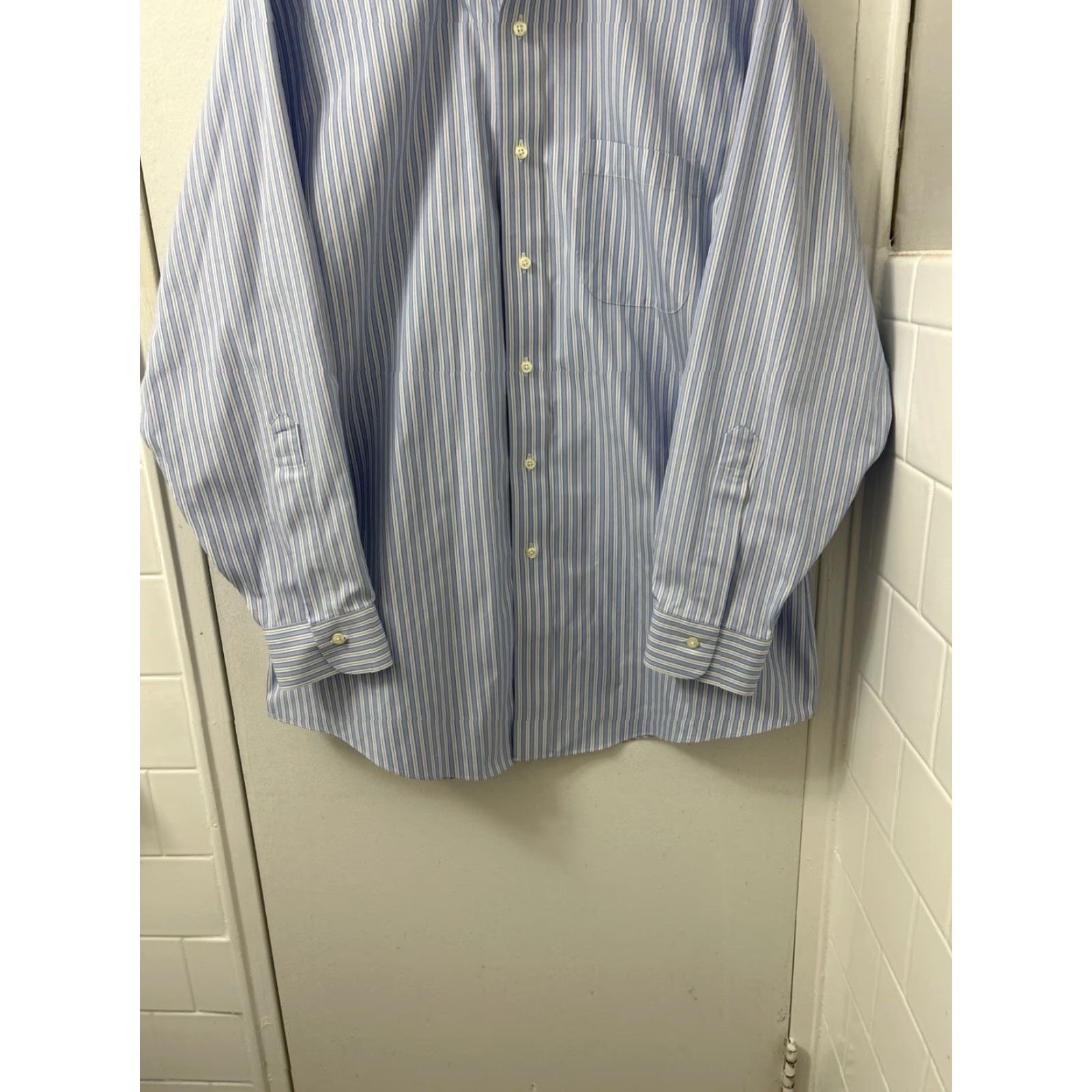 Brooks Brothers Brooks Brothers Original Polo Shirt Mens 16.5 Blue White Striped Button Up L/S Dress Shirt Size US XL / EU 56 / 4 - 3 Thumbnail