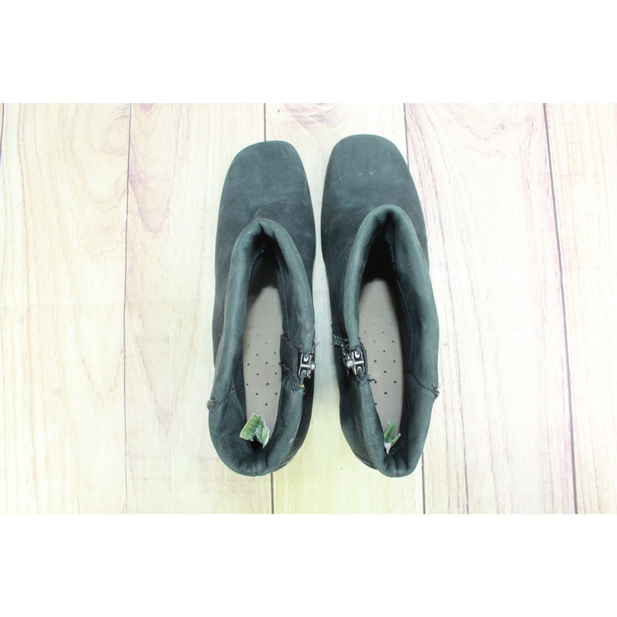 Timberland Timberland Black Leather Side Zip Wedge Heel Ankle Boots Size US 9.5 / IT 39.5 - 6 Thumbnail