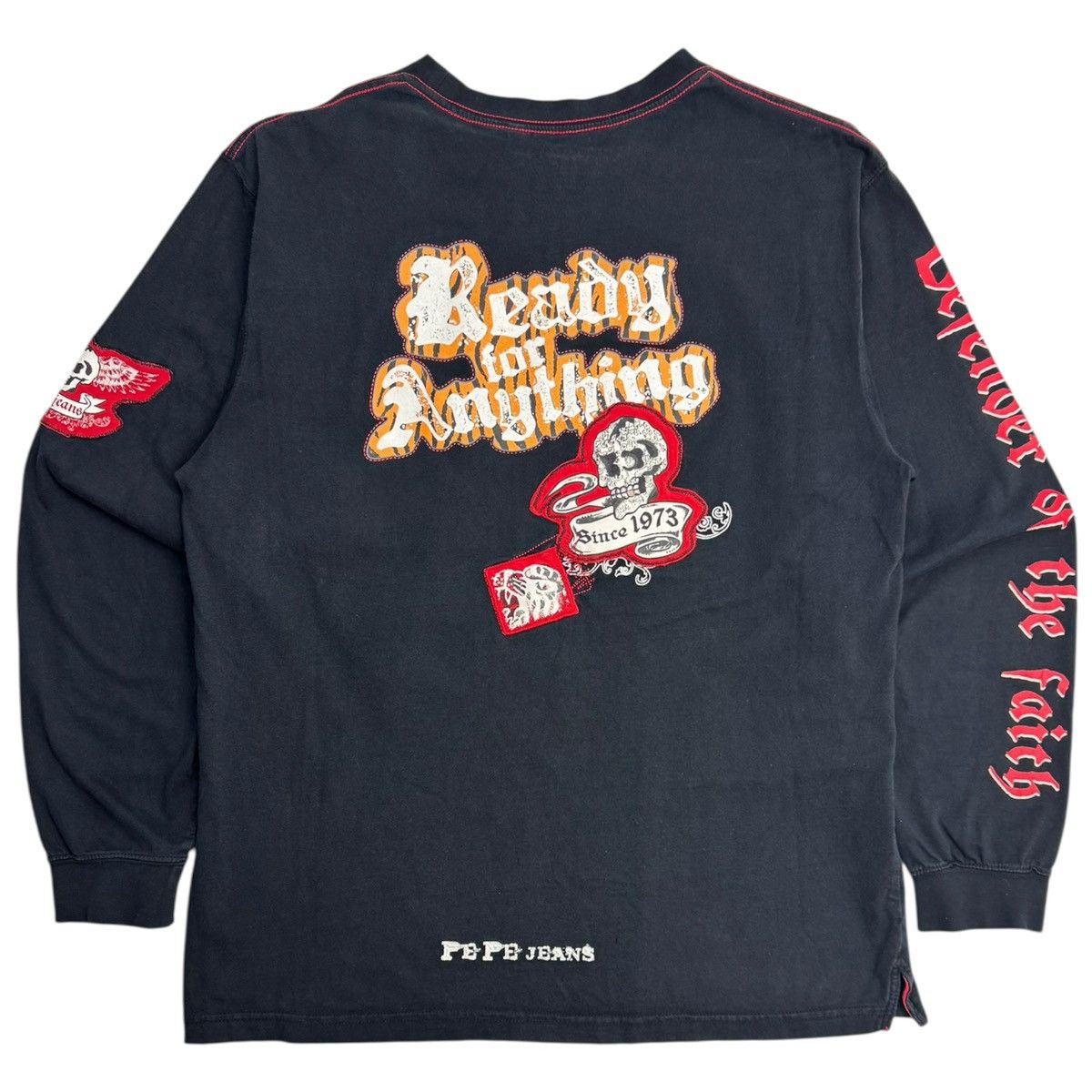 Pepe Jeans Y2K Pepe Jeans Tattoo Embroidered Ed Hardy Style Longsleeve Size US L / EU 52-54 / 3 - 2 Thumbnail