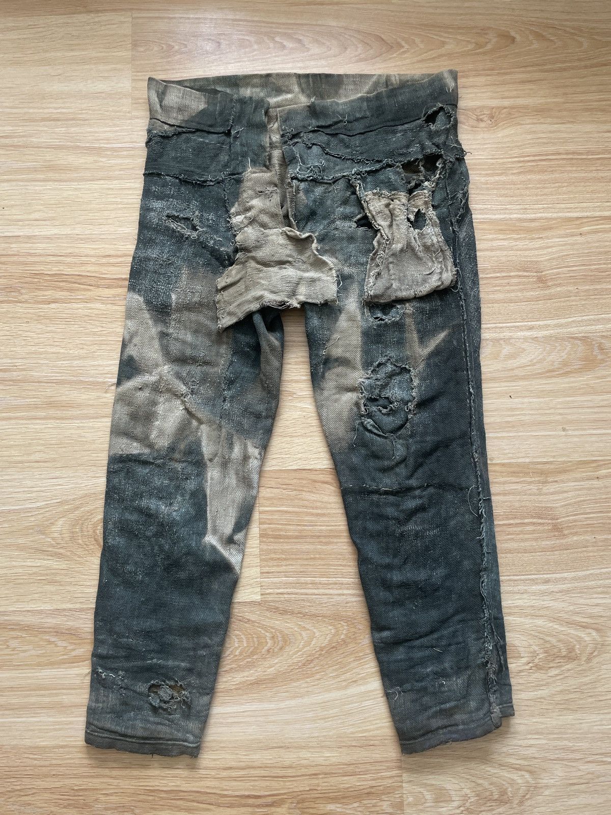 Vintage 1890-1910 Shepherds Pants (hemp + linen Shuttle loom woven) Size US 34 / EU 50 - 3 Thumbnail