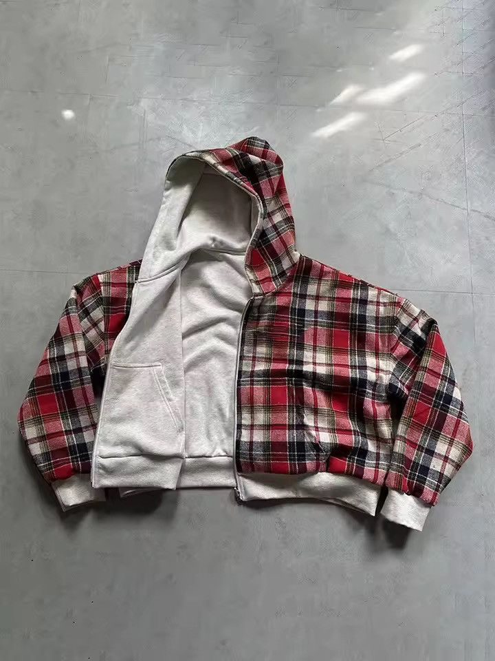 Other Y2k Zip Up Double Sided Plaid Hoodie Sweatshirt Size US XL / EU 56 / 4 - 3 Thumbnail
