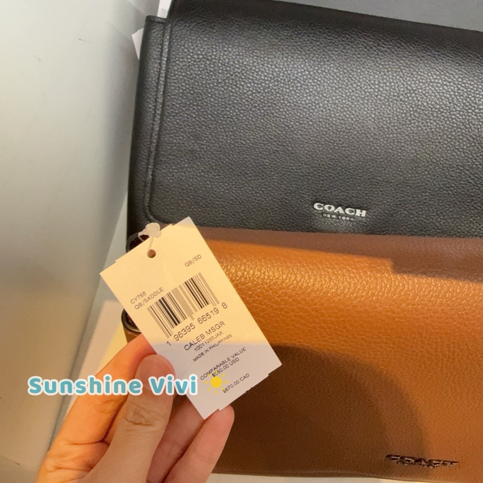 Coach NWT COACH Caleb Messenger Bag Gunmetal/Saddle CY768 Leather Size ONE SIZE - 2 Thumbnail