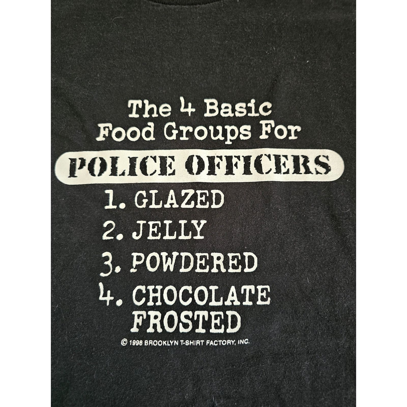 Delta 90s Police Doughnuts T-Shirt, Funny Food Groups Sz XL Size US XL / EU 56 / 4 - 2 Thumbnail