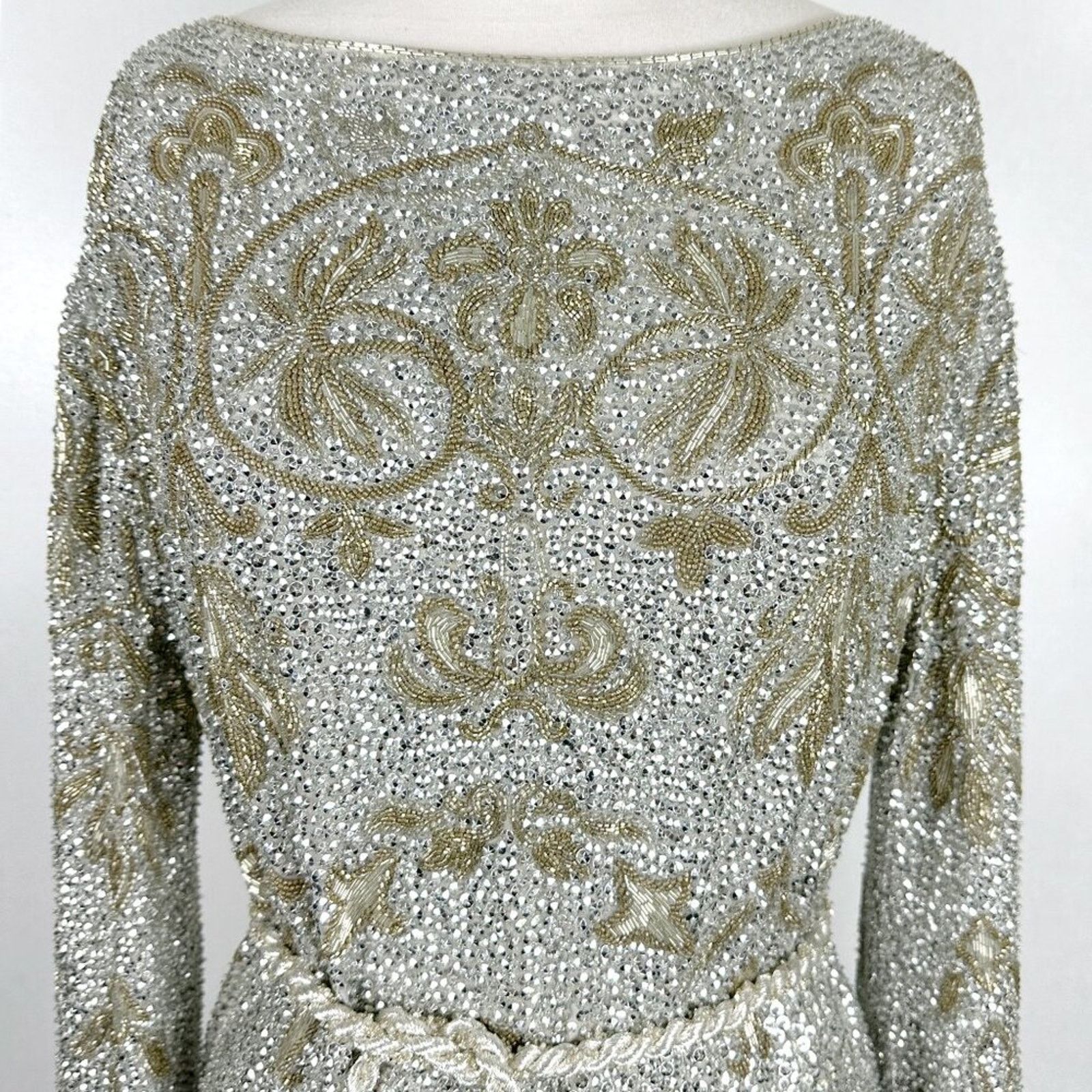 Marchesa Marchesa Couture 2010 Beaded Sequin Silver Gold Tunic Dress Size S / US 4 / IT 40 - 3 Thumbnail