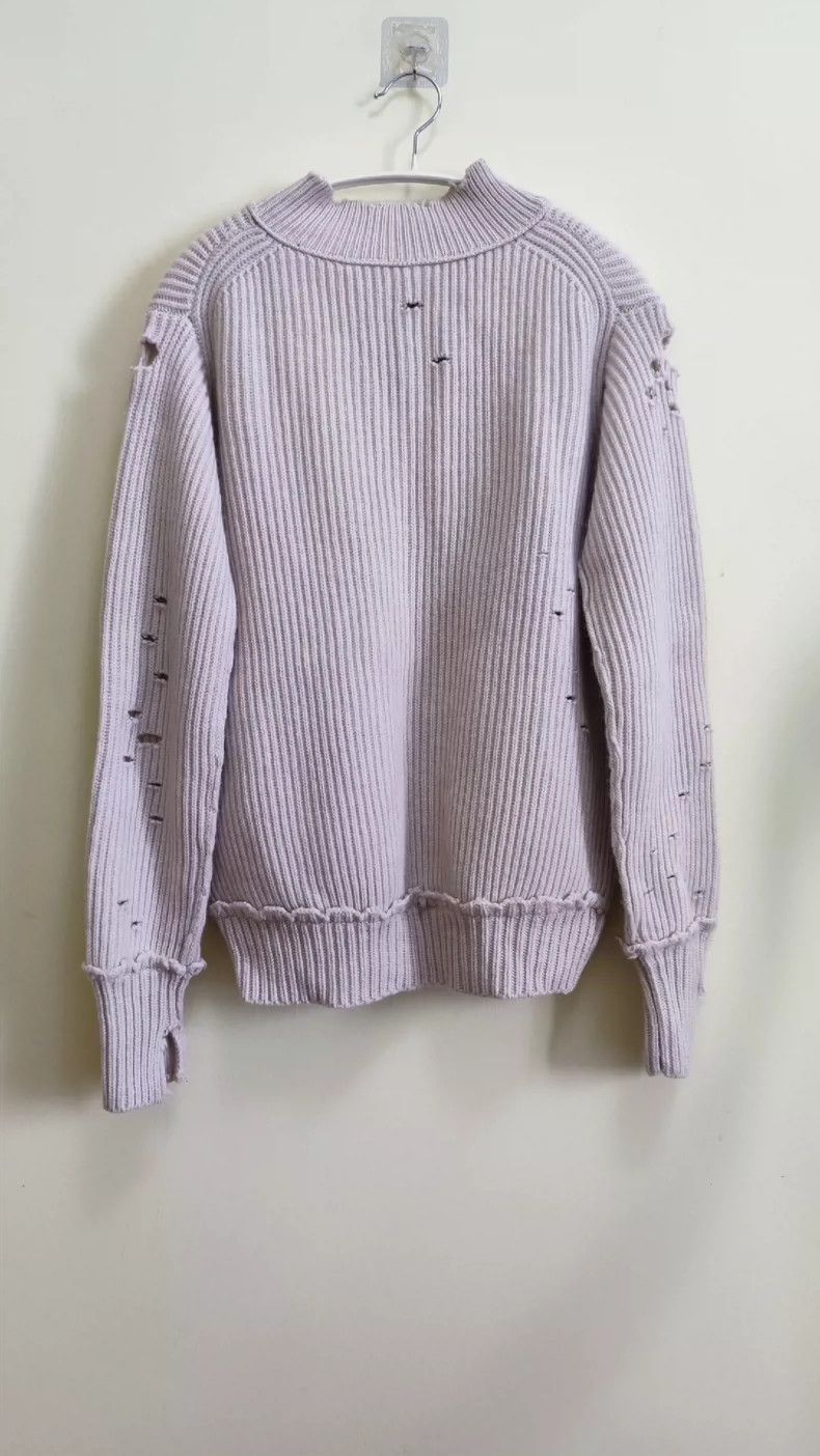Helmut Lang HELMUT LANG Pioneer open hole V neck wool sweater for men Size US XS / EU 42 / 0 - 3 Thumbnail