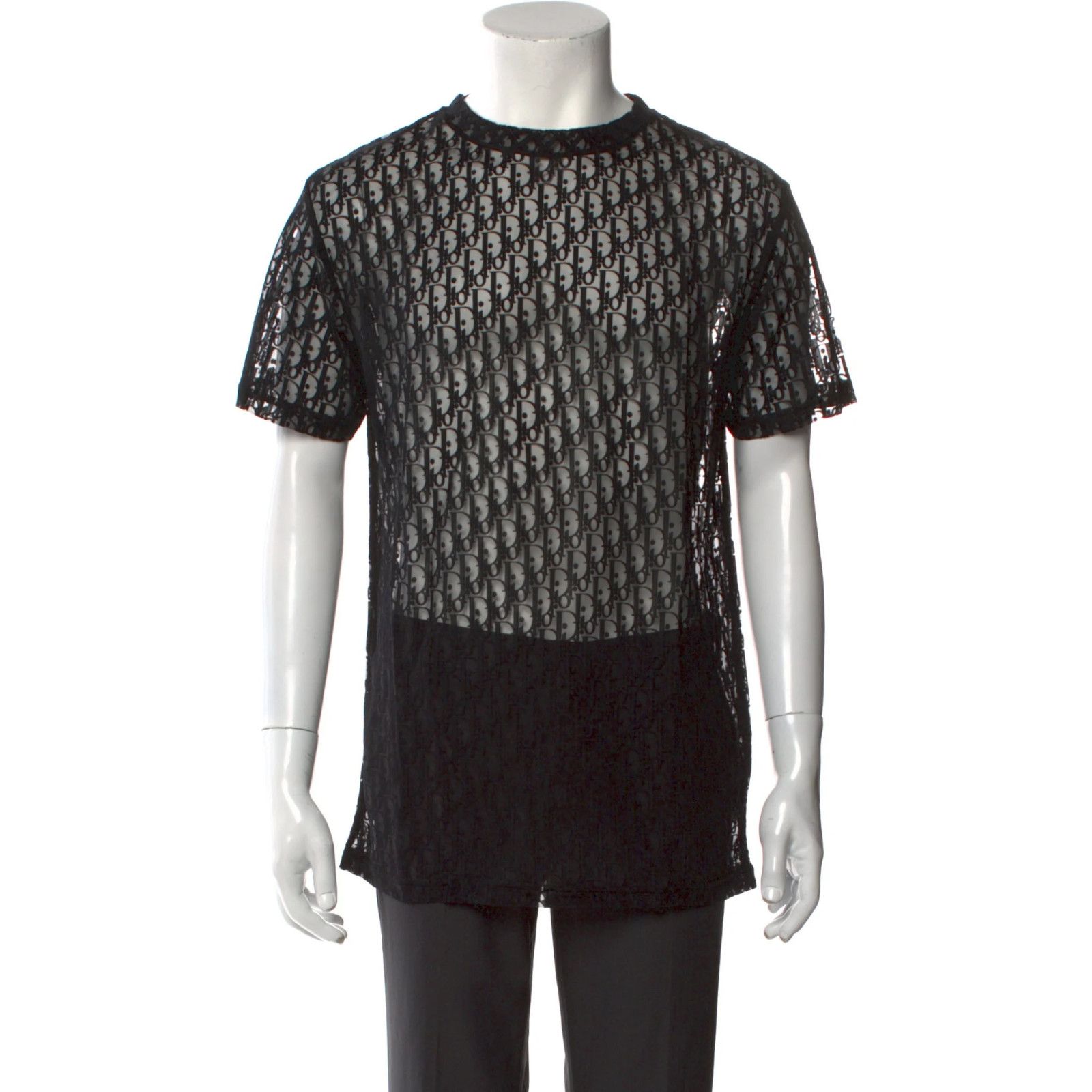 Dior Dior Black Oblique Sheer Mesh Short Sleeve Shirt XS Size US XS / EU 42 / 0 - 6 Thumbnail