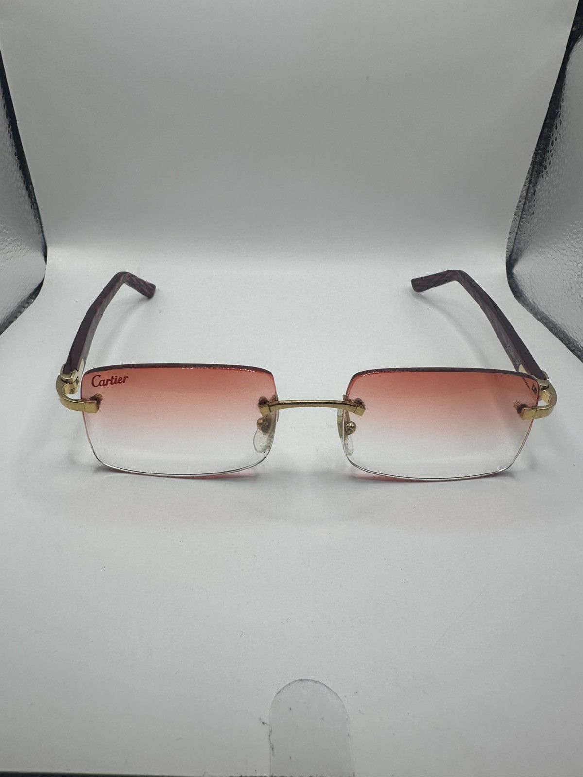 Cartier Gold C Red Acetate Glasses