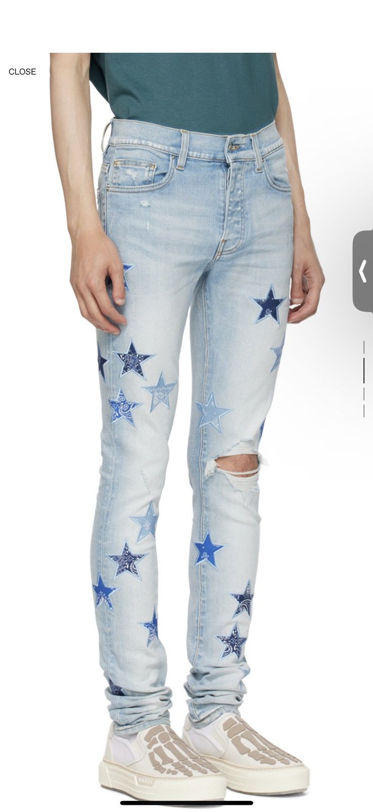 Amiri Amiri Jean - Blue Bandana Star Denim Jeans Size US 32 / EU 48 - 2 Thumbnail