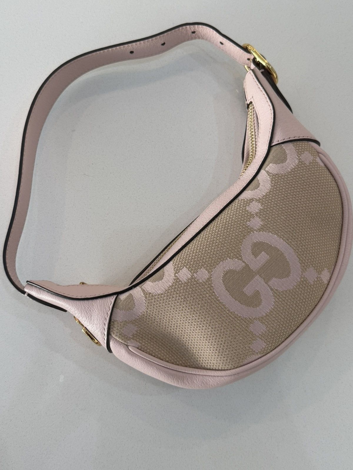 Gucci Gucci Half-Moon Ophidia bag in Pink and tan Size ONE SIZE - 2 Thumbnail
